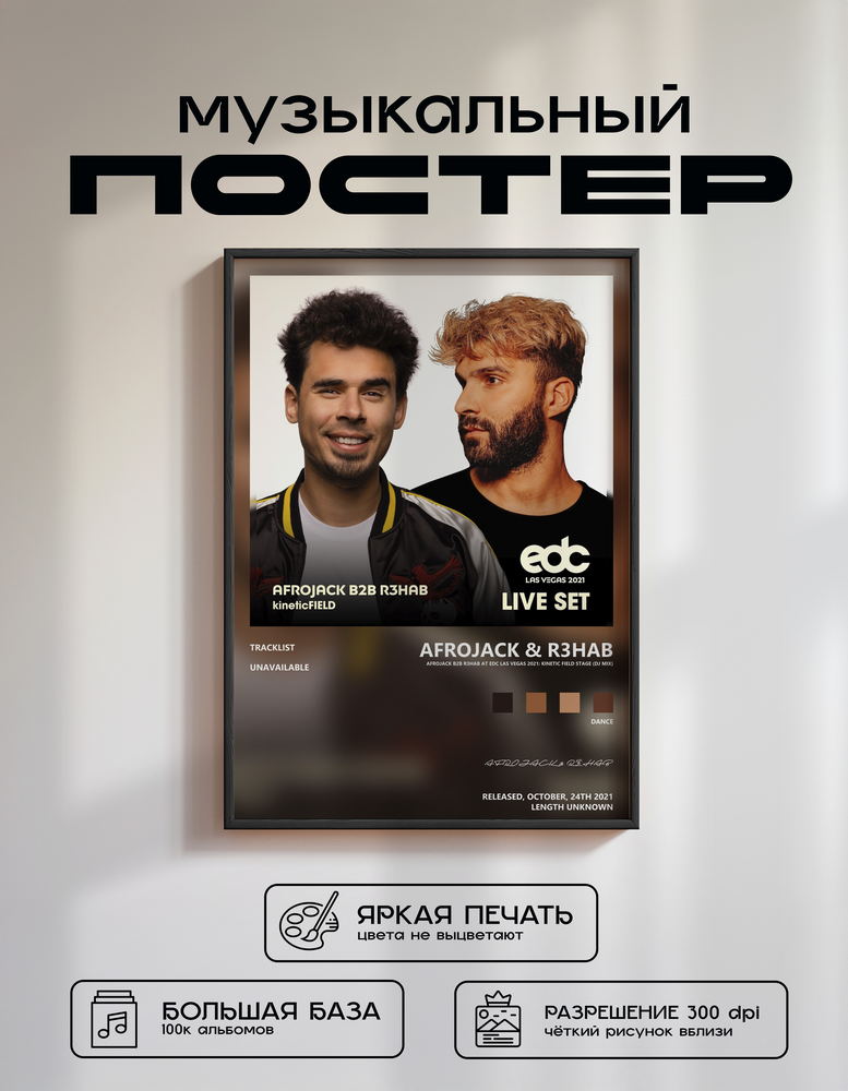 Music poster: AFROJACK R3HAB - Afrojack b2b R3HAB at EDC Las Vegas 2021 Kinetic Field Stage DJ Mix