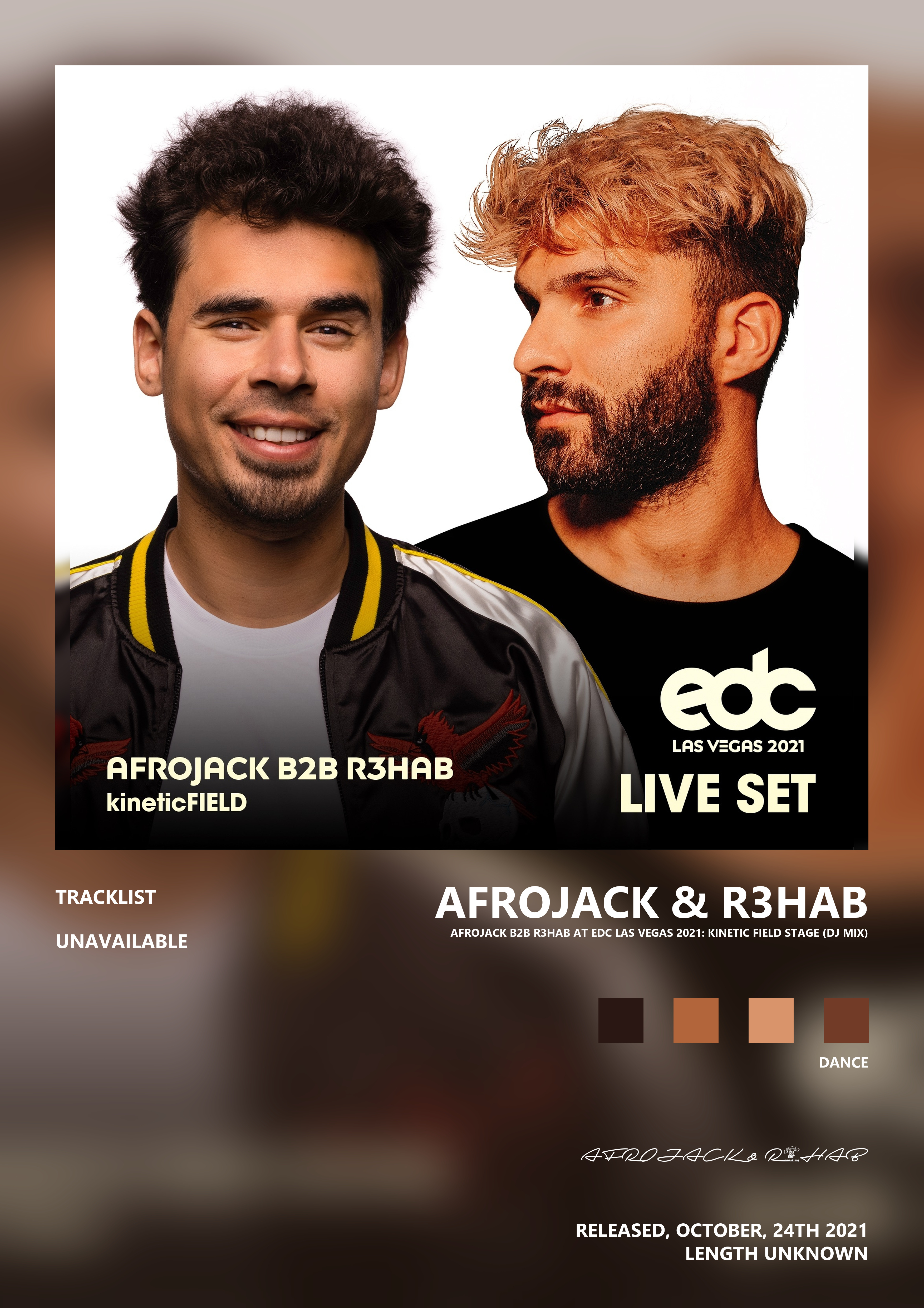 Music poster: AFROJACK R3HAB - Afrojack b2b R3HAB at EDC Las Vegas 2021 Kinetic Field Stage DJ Mix