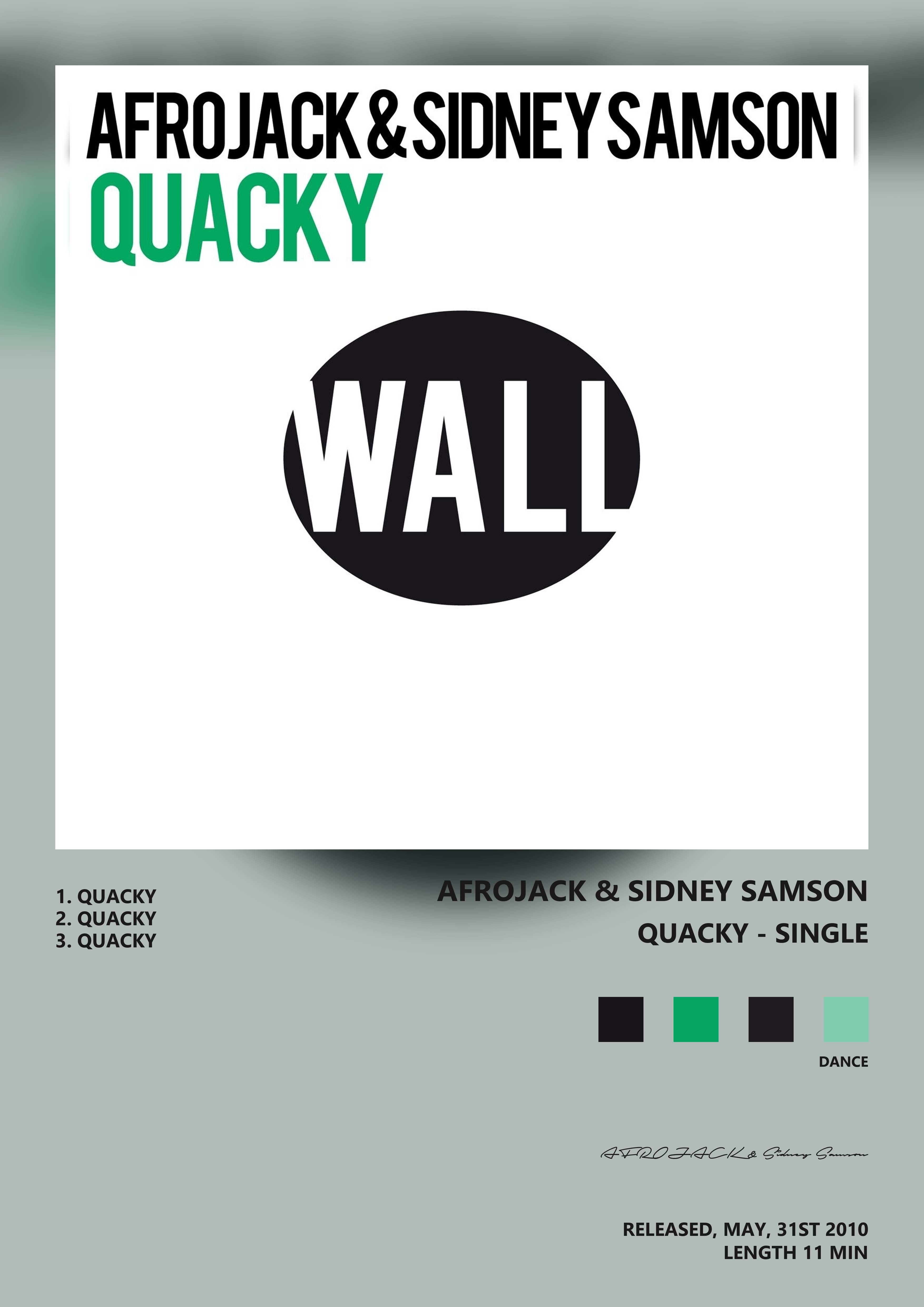 Music poster: AFROJACK Sidney Samson - Quacky - Single