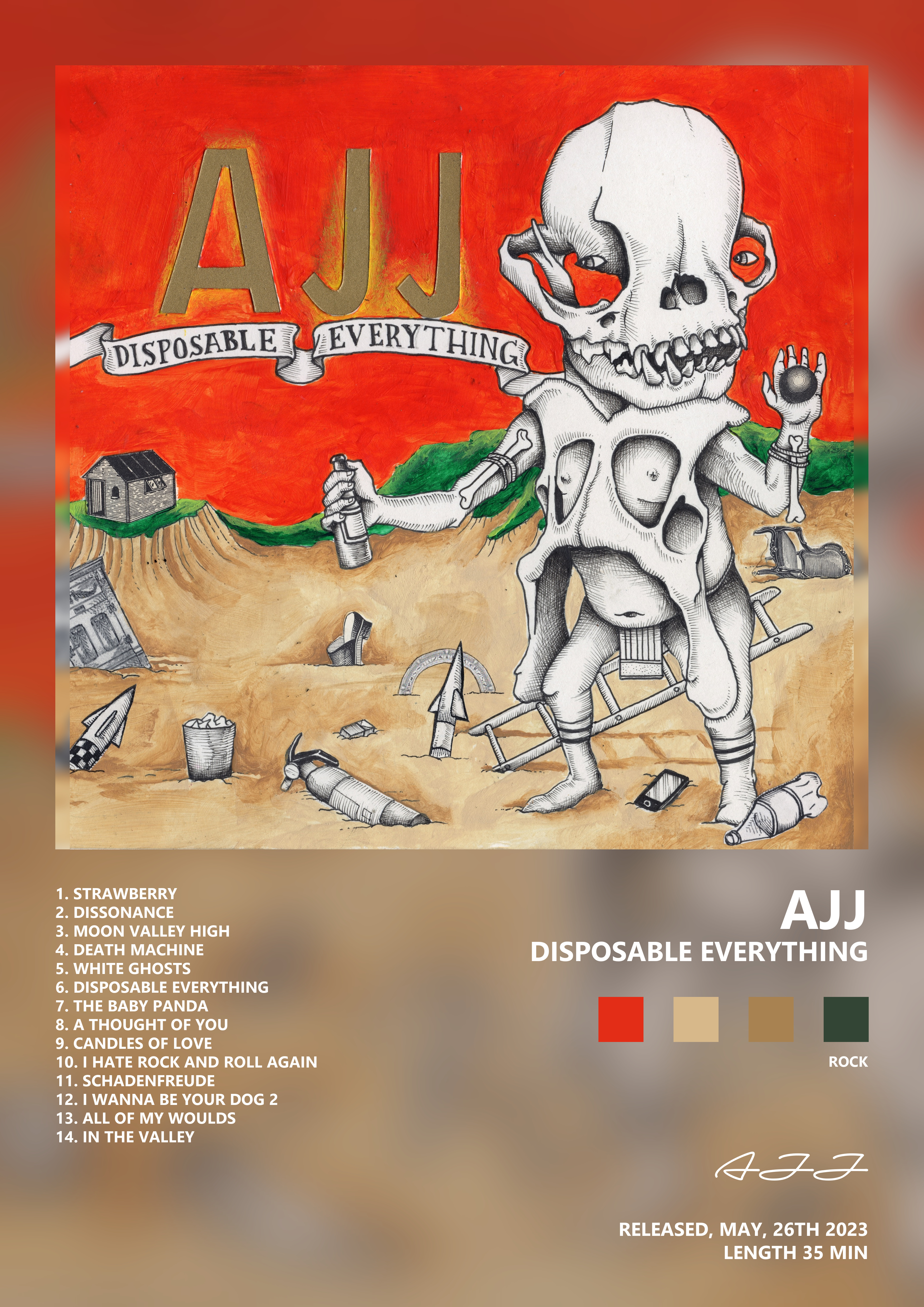 Music poster: AJJ - Disposable Everything