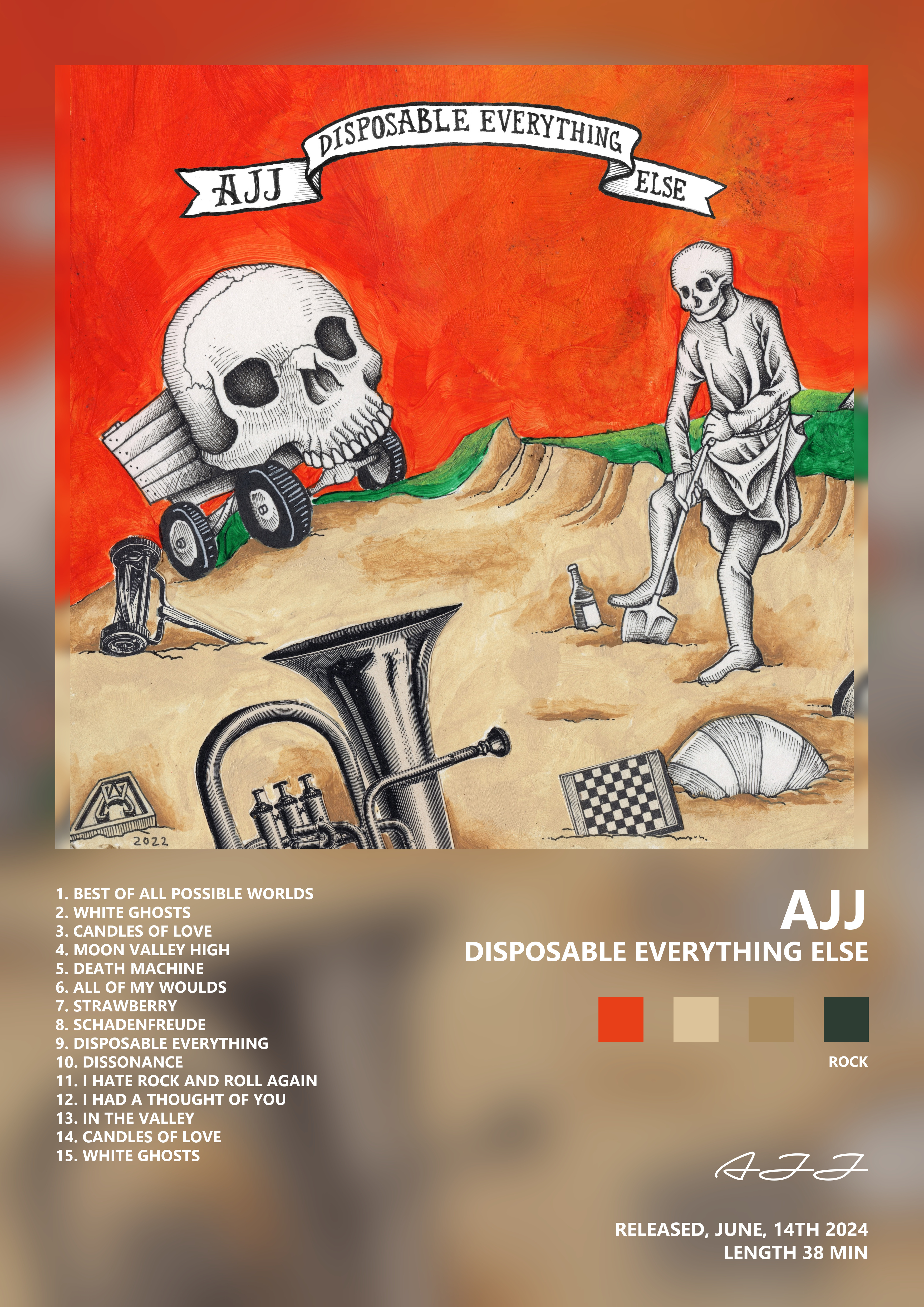 Music poster: AJJ - Disposable Everything Else