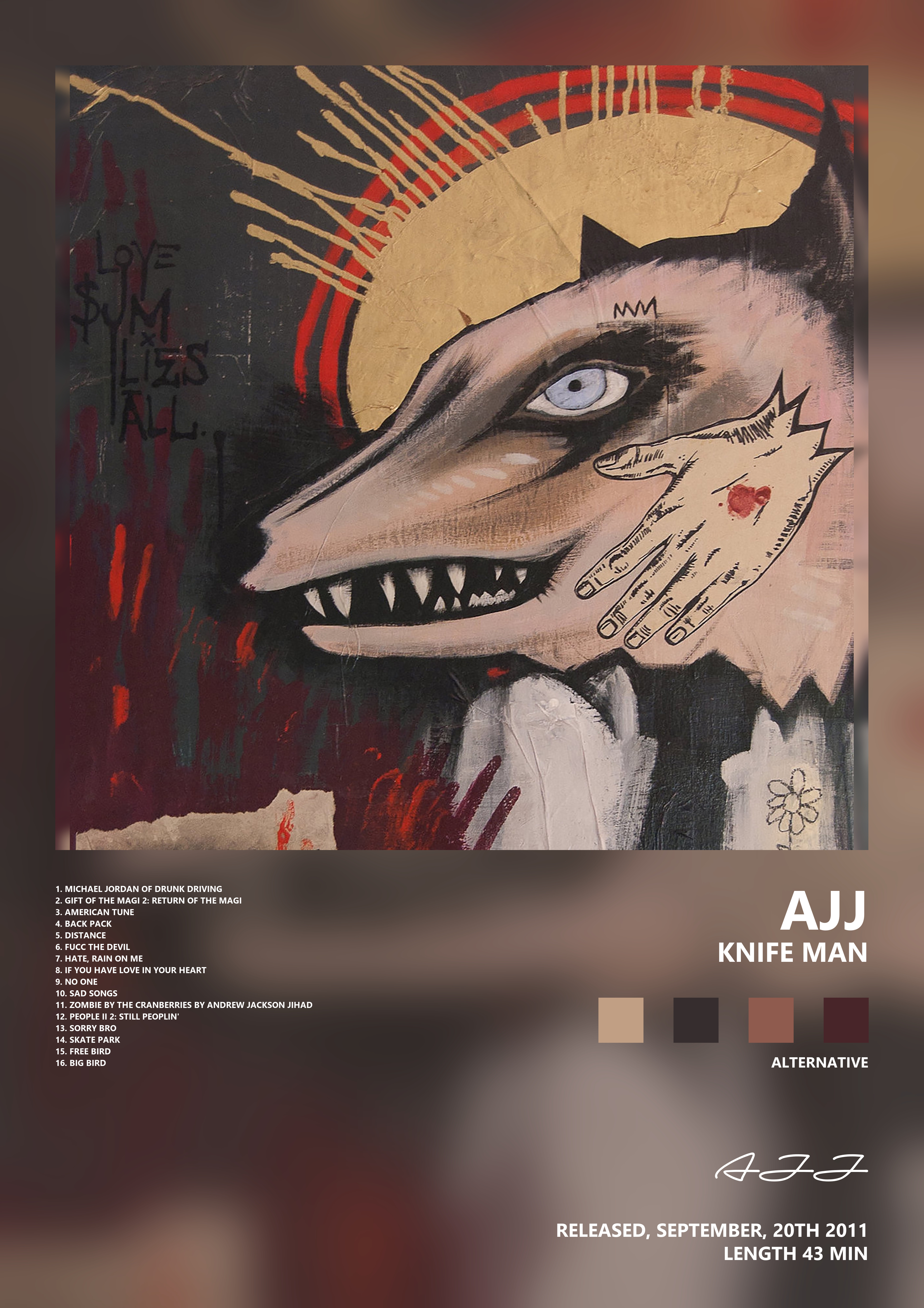 Music poster: AJJ - Knife Man