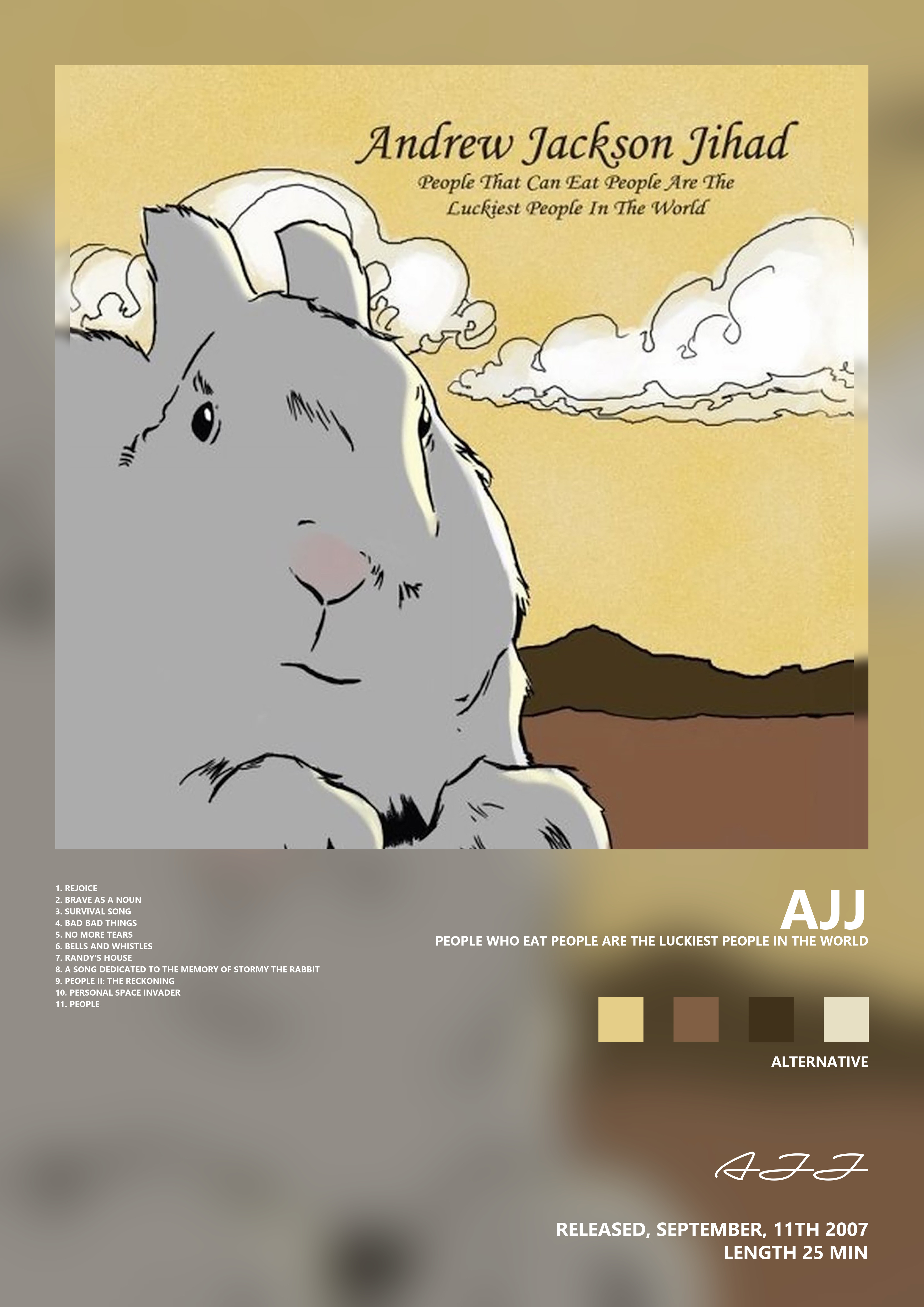 Music poster: AJJ - People Who Eat People Are the Luckiest People In the World