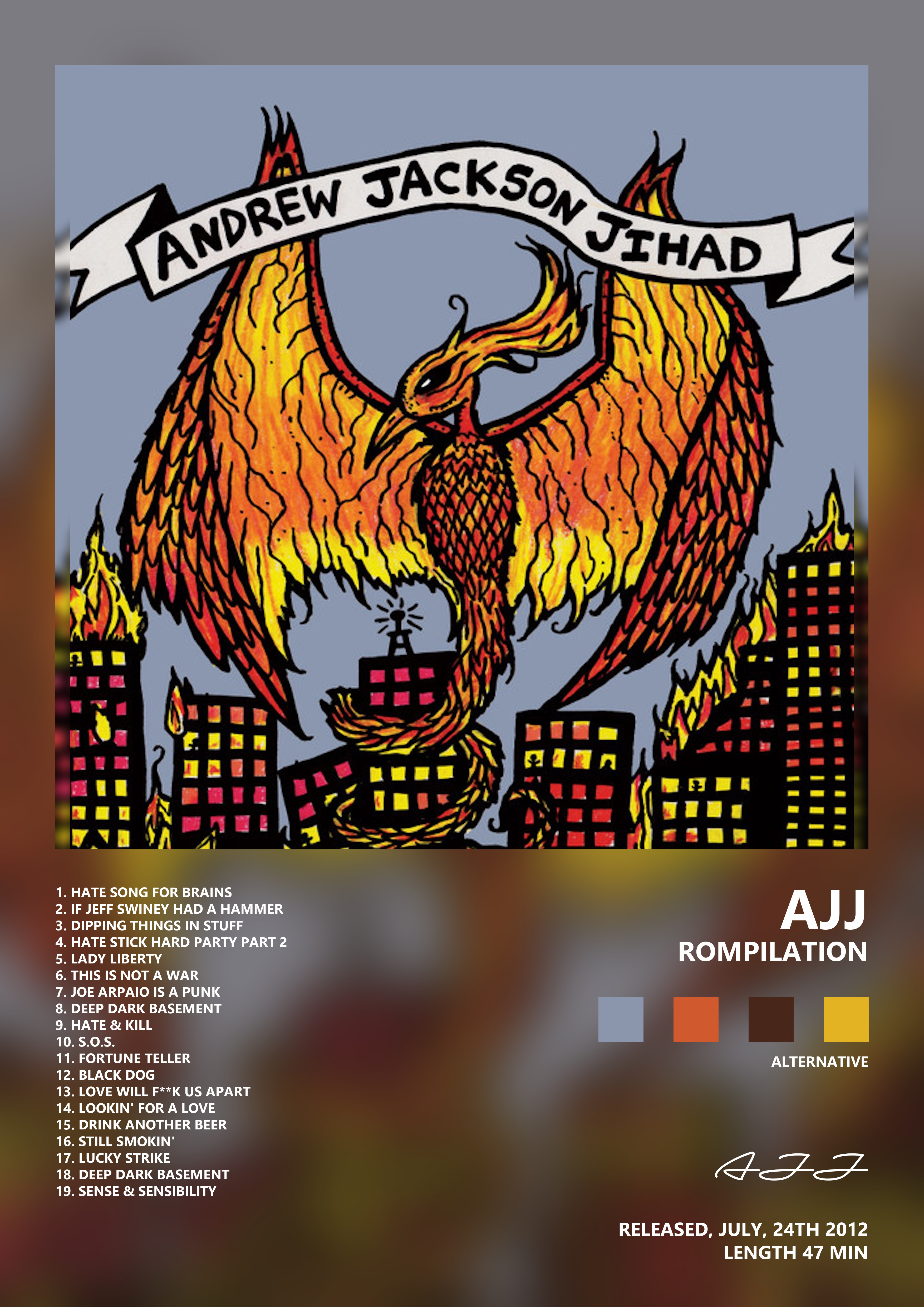 Music poster: AJJ - Rompilation