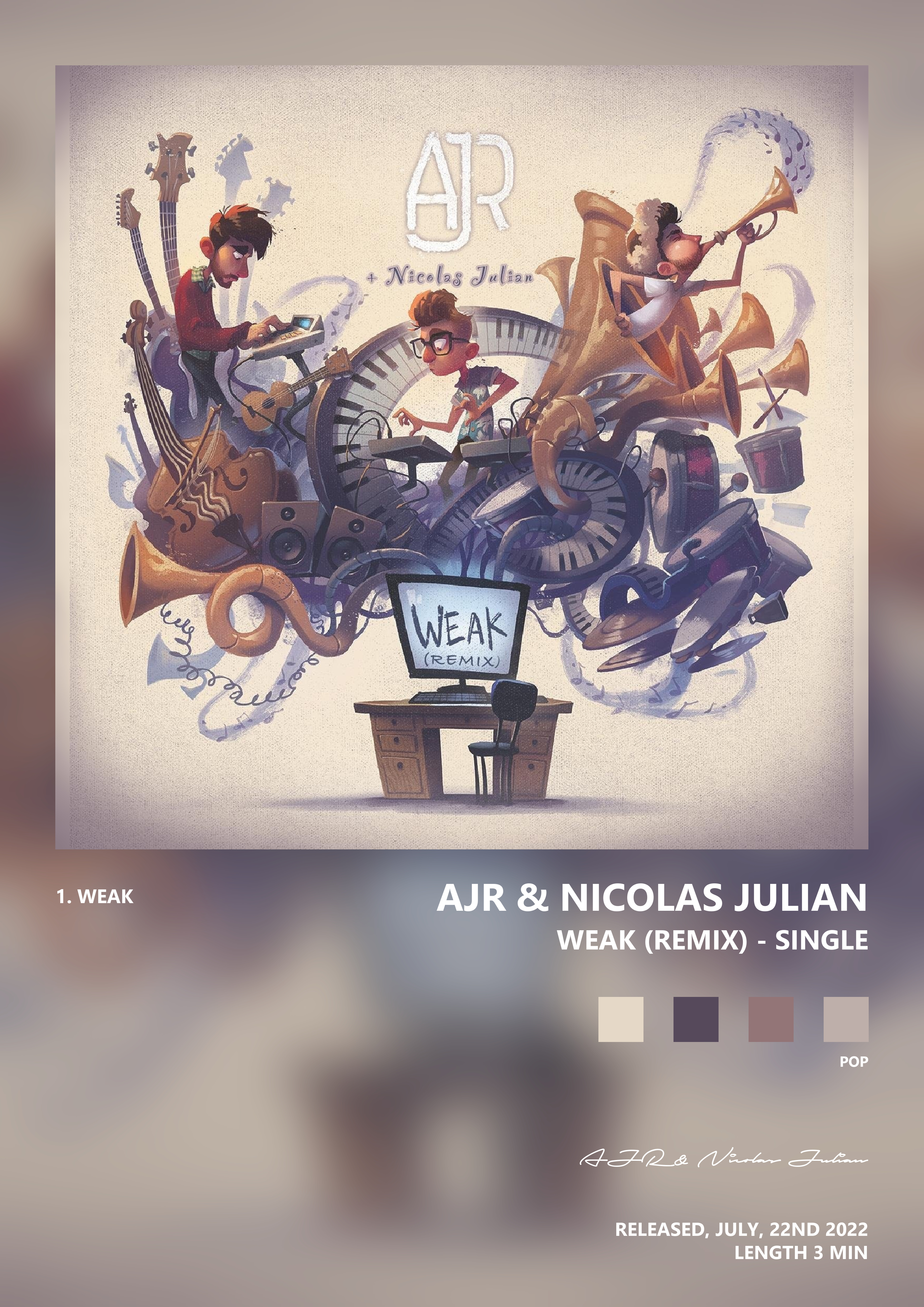 Music poster: AJR Nicolas Julian - Weak Remix - Single