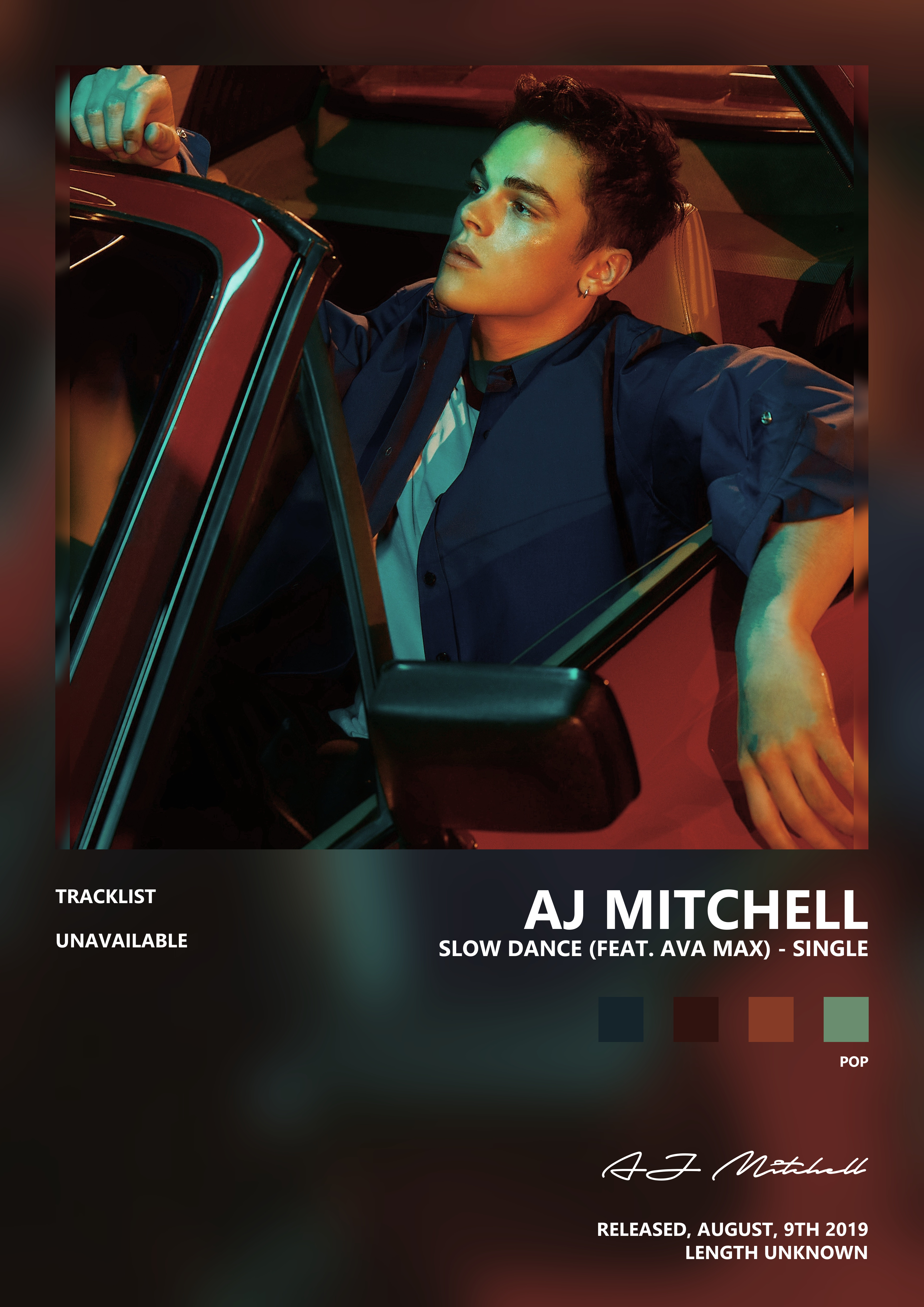 Music poster: AJ Mitchell - Slow Dance feat Ava Max - Single