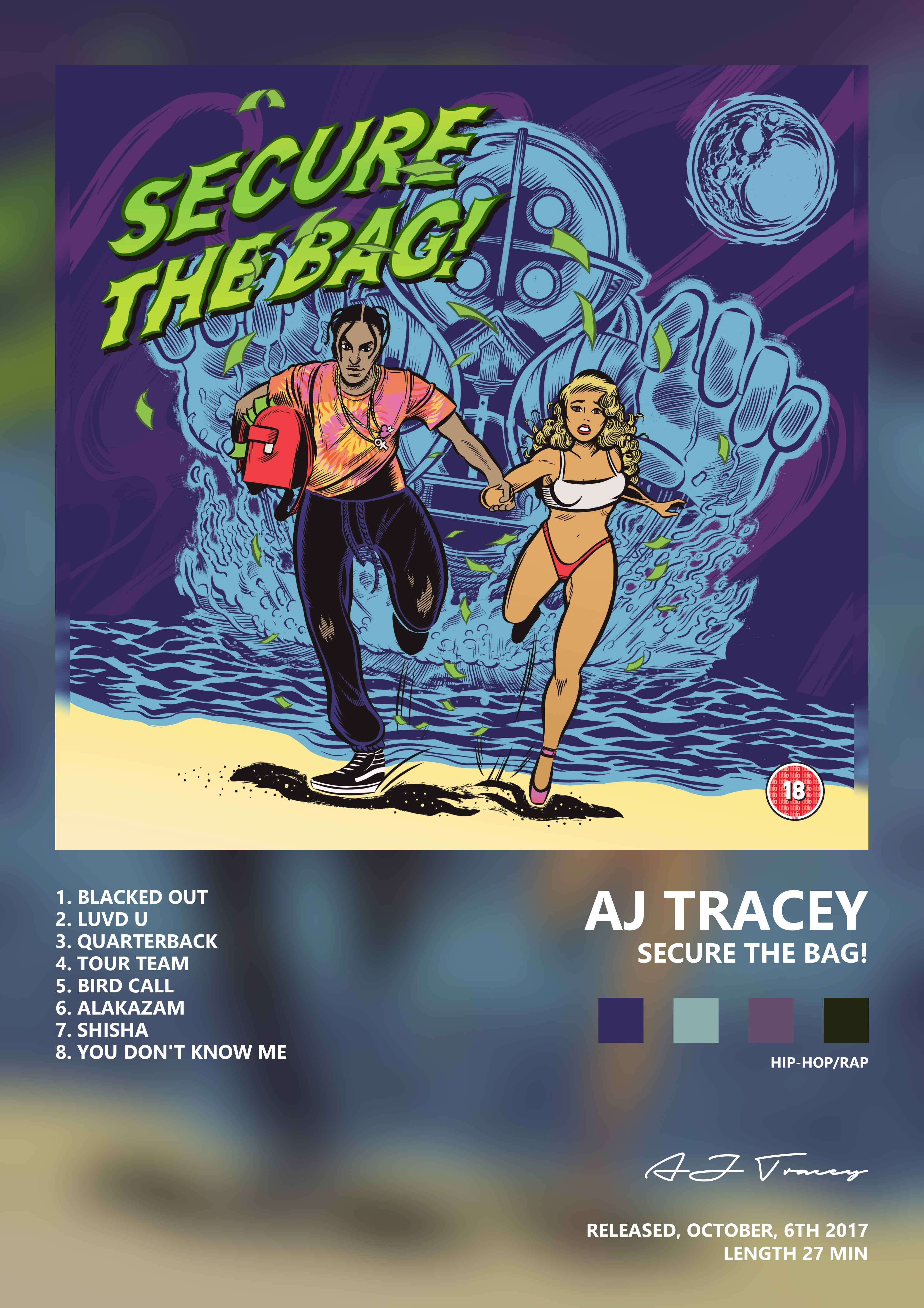 Music poster: AJ Tracey - Secure the Bag