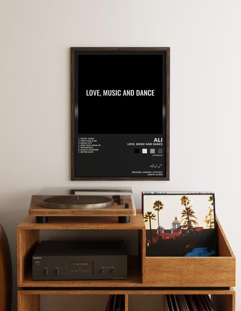 Music poster: ALI - LOVE MUSIC AND DANCE