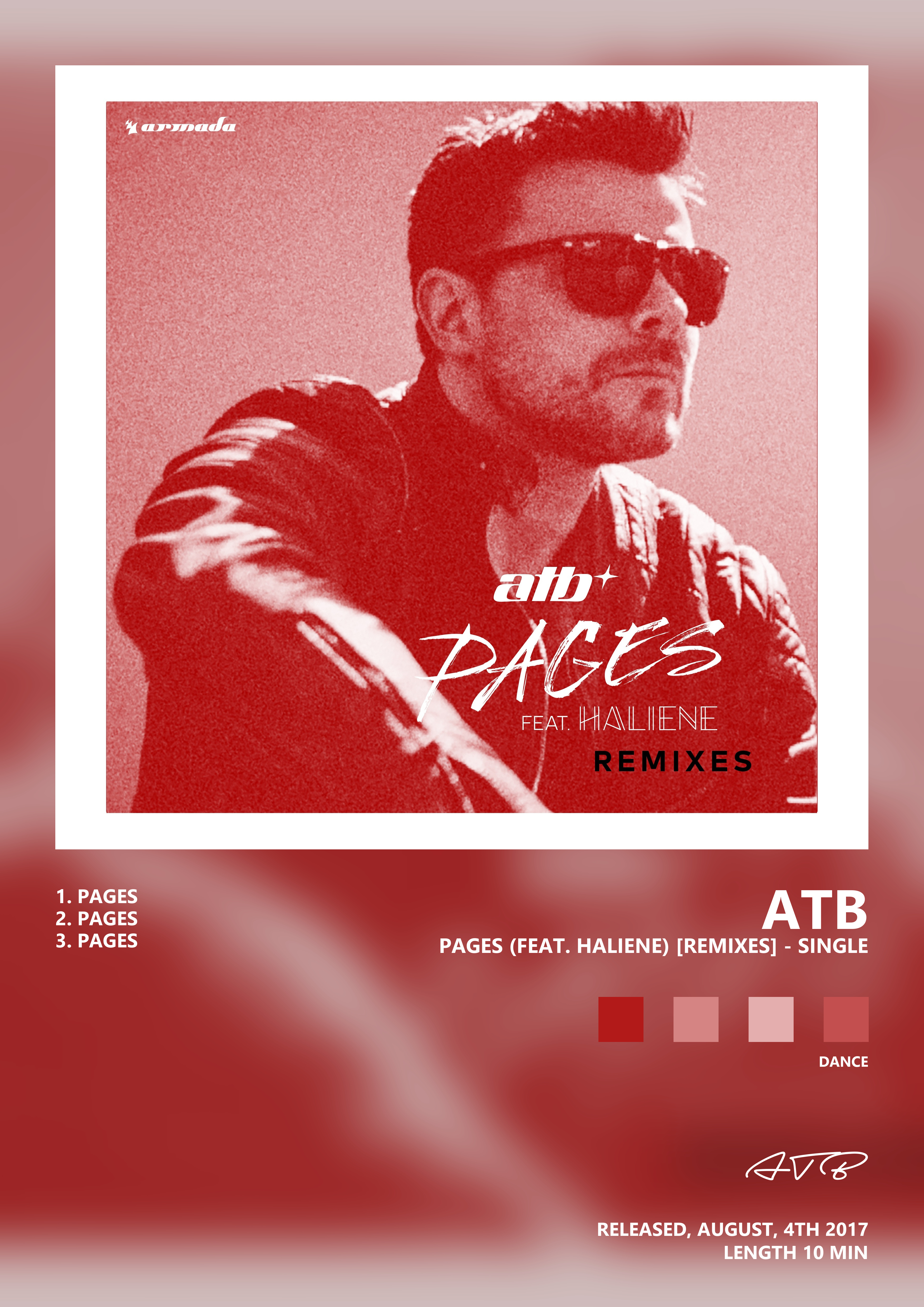 Music poster: ATB - Pages feat HALIENE Remixes - Single