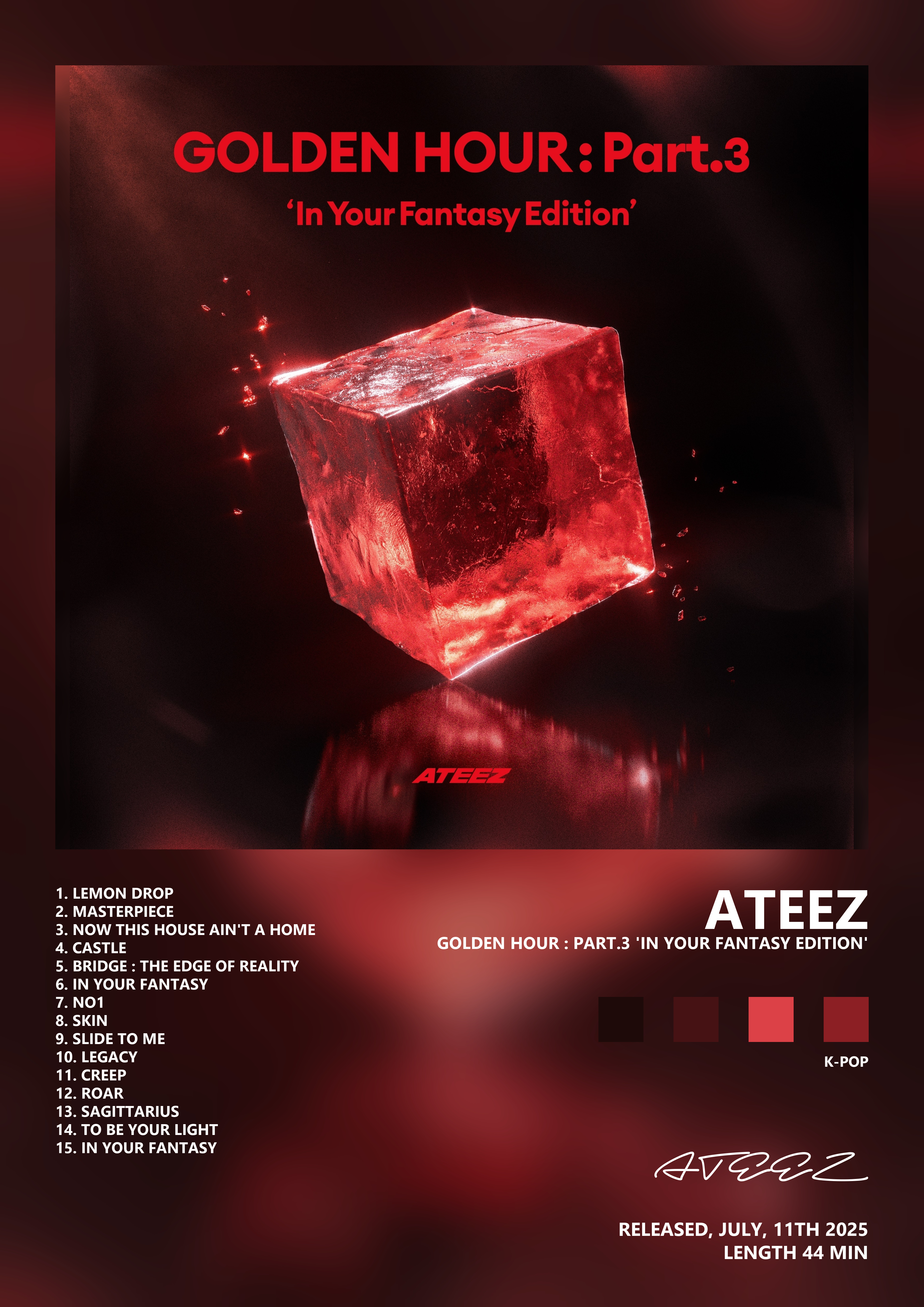 Music poster: ATEEZ - GOLDEN HOUR Part3 In Your Fantasy Edition