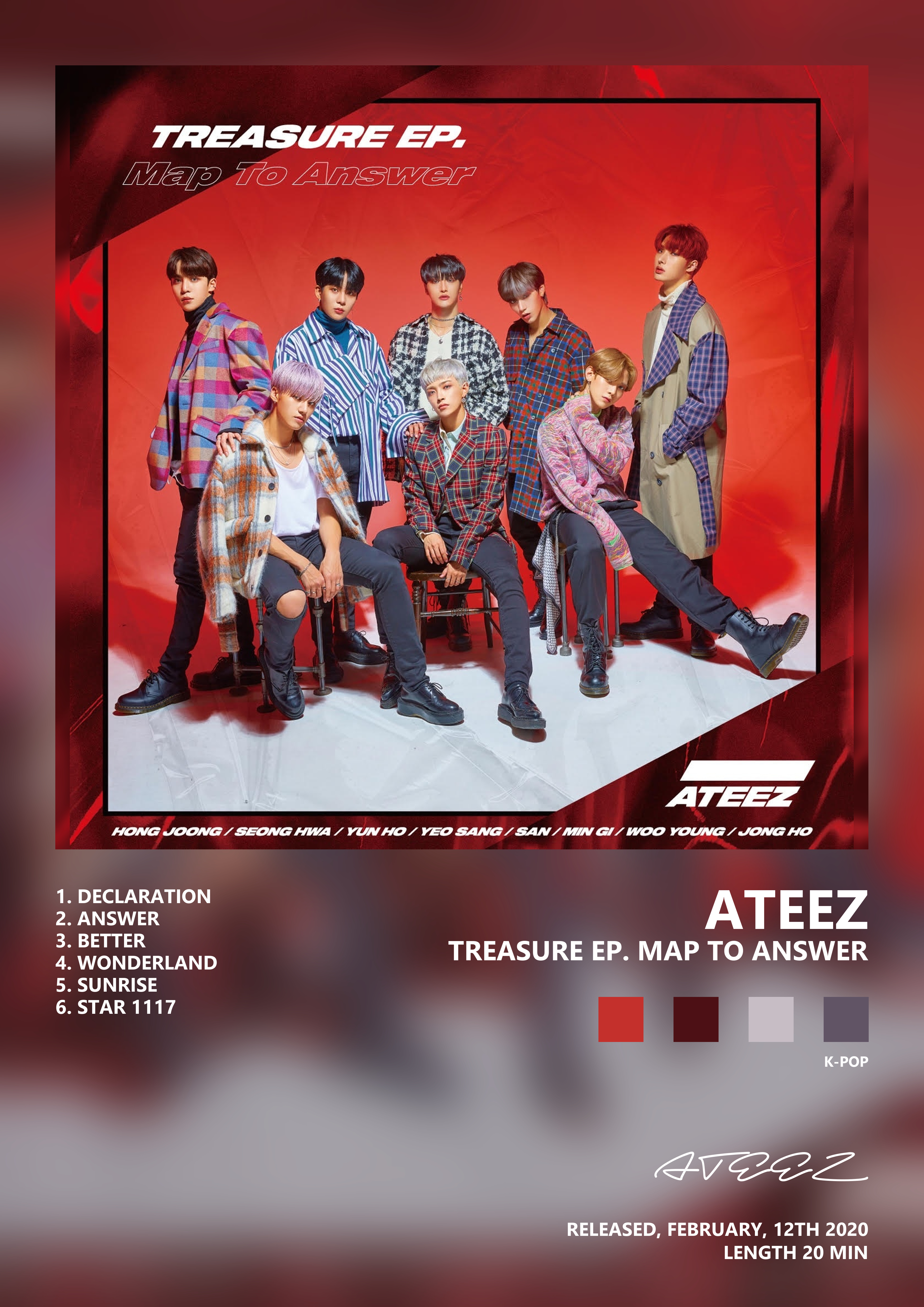 Music poster: ATEEZ - Treasure EP Map to Answer