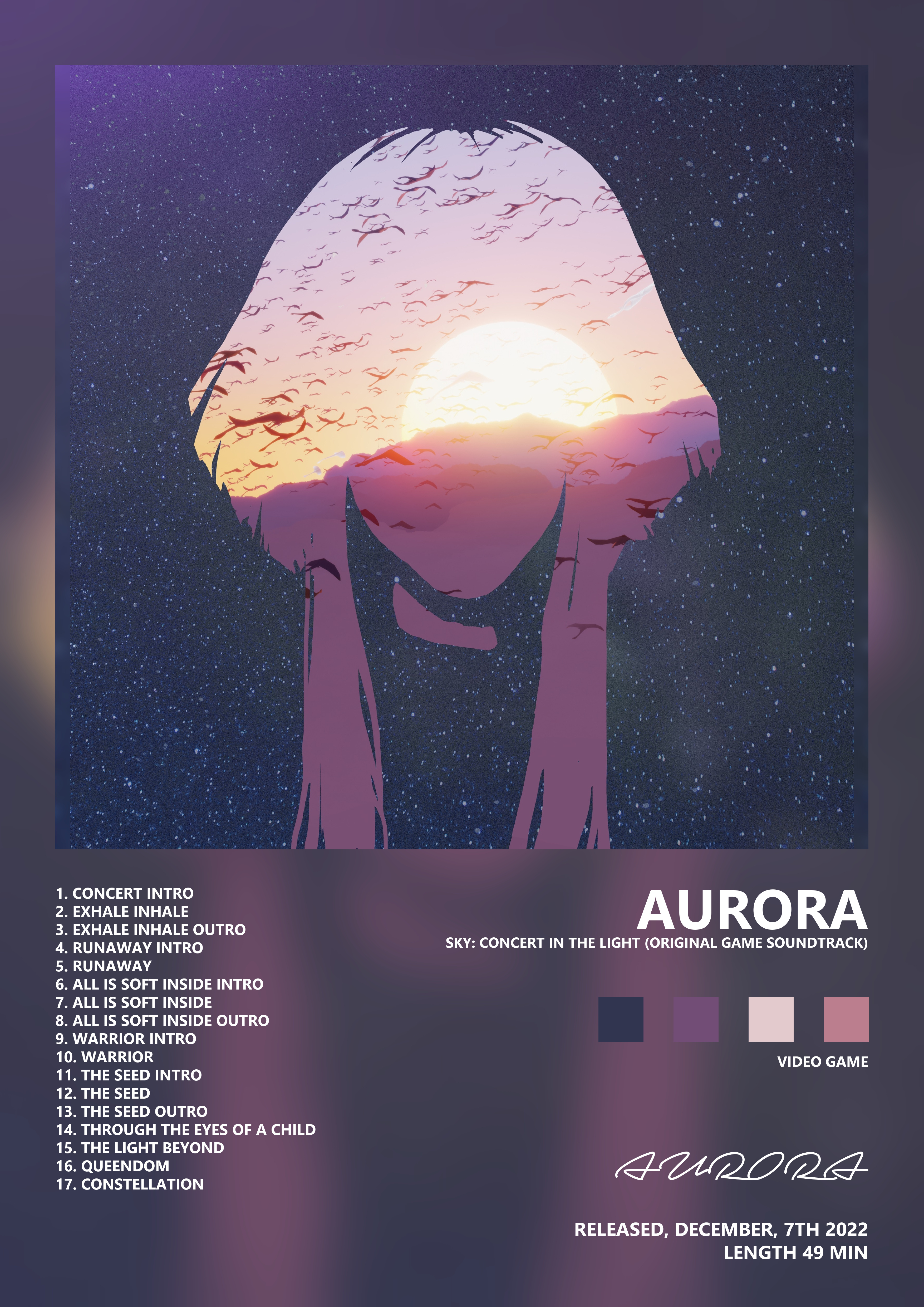 Music poster: AURORA - Sky Concert in the Light Original Game Soundtrack