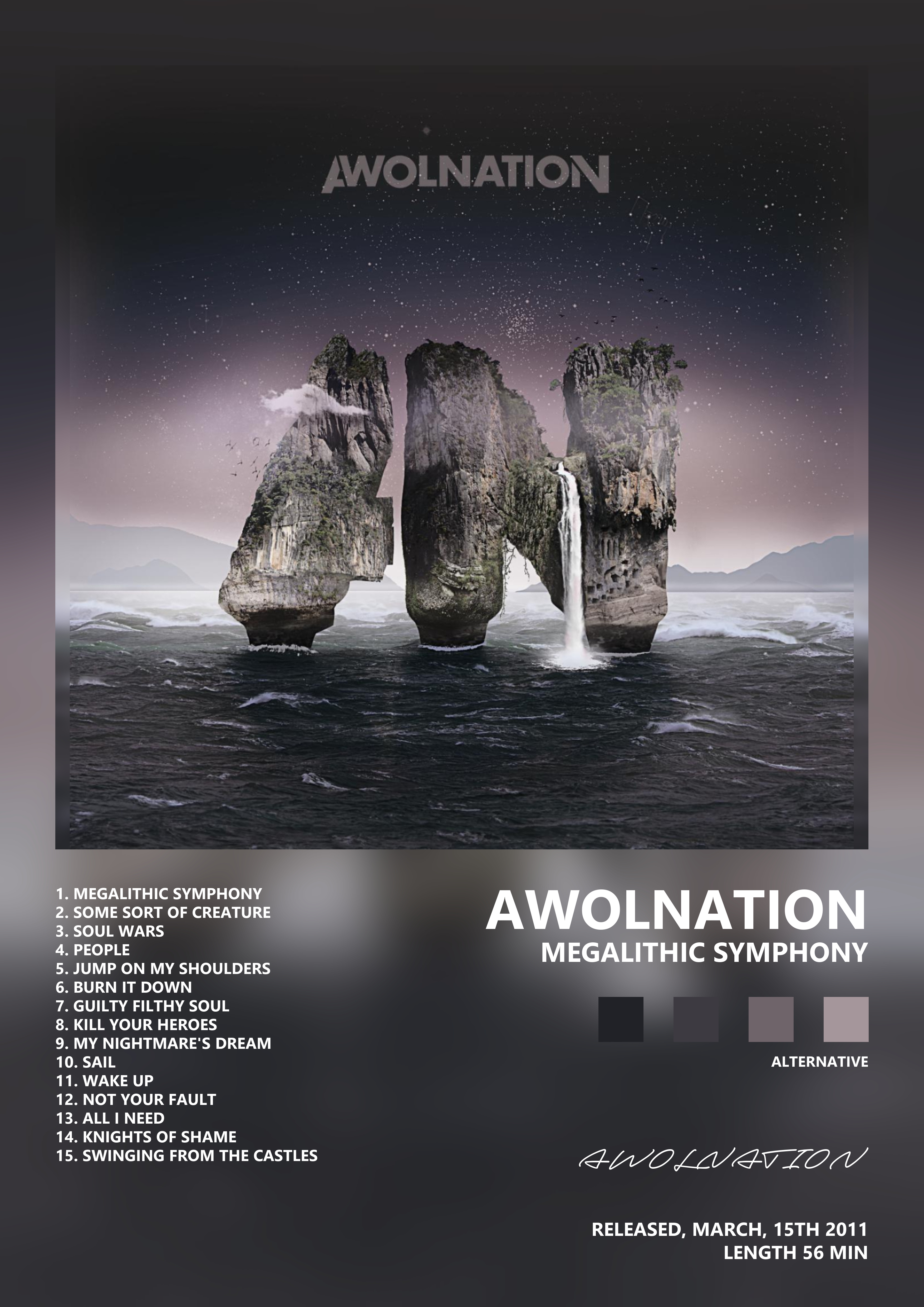 Music poster: AWOLNATION - Megalithic Symphony
