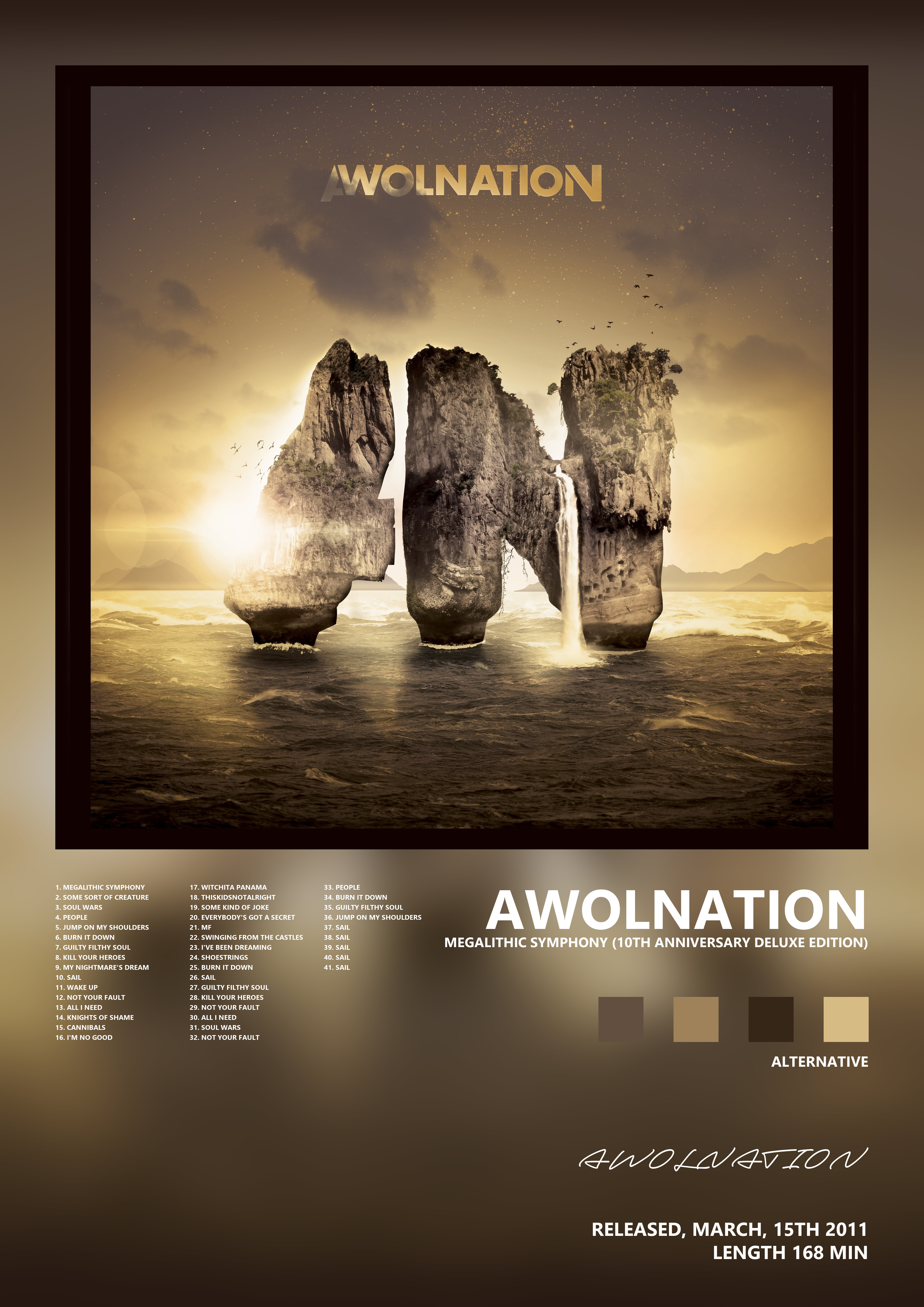Music poster: AWOLNATION - Megalithic Symphony 10th Anniversary Deluxe Edition