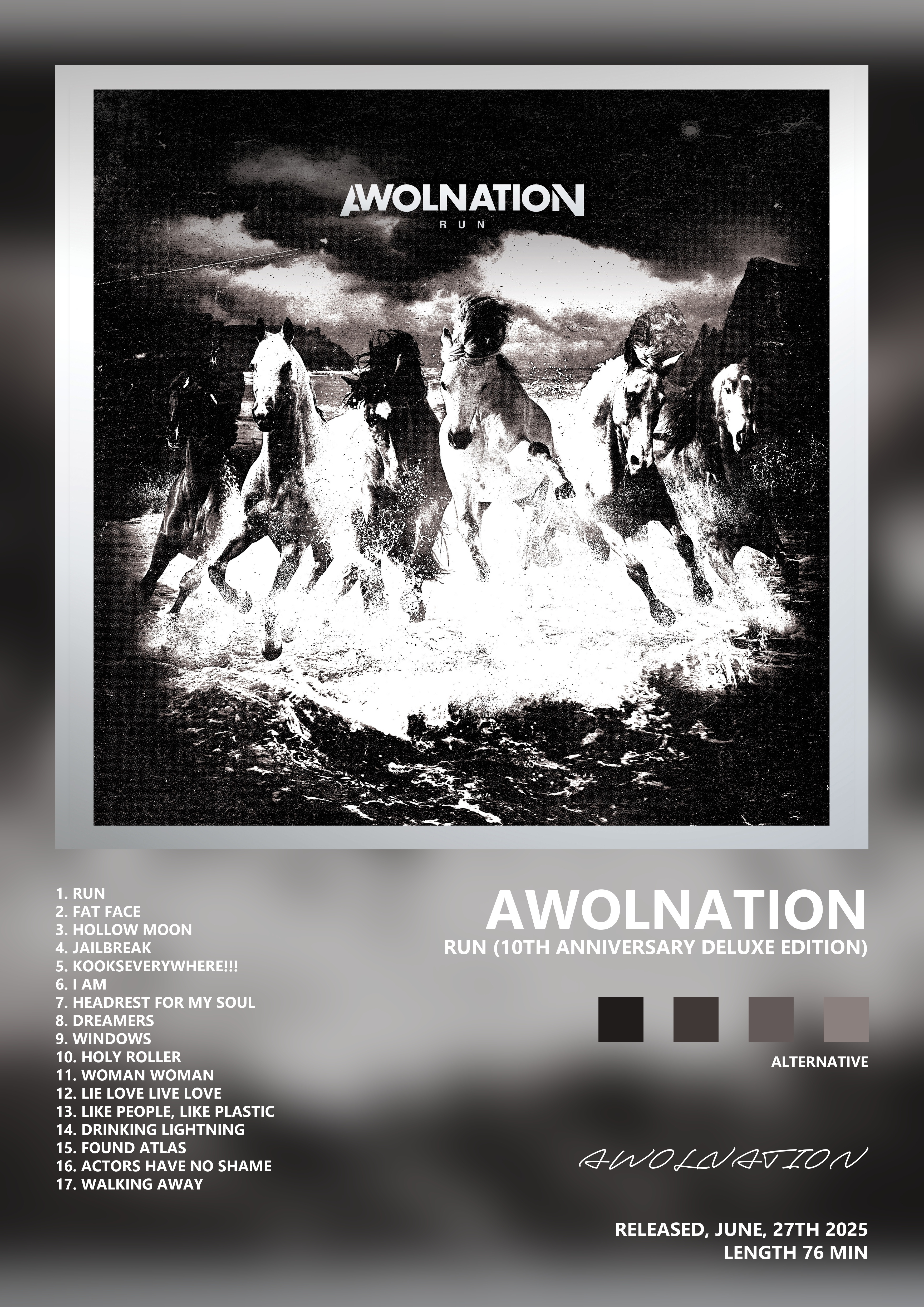 Music poster: AWOLNATION - Run 10th Anniversary Deluxe Edition