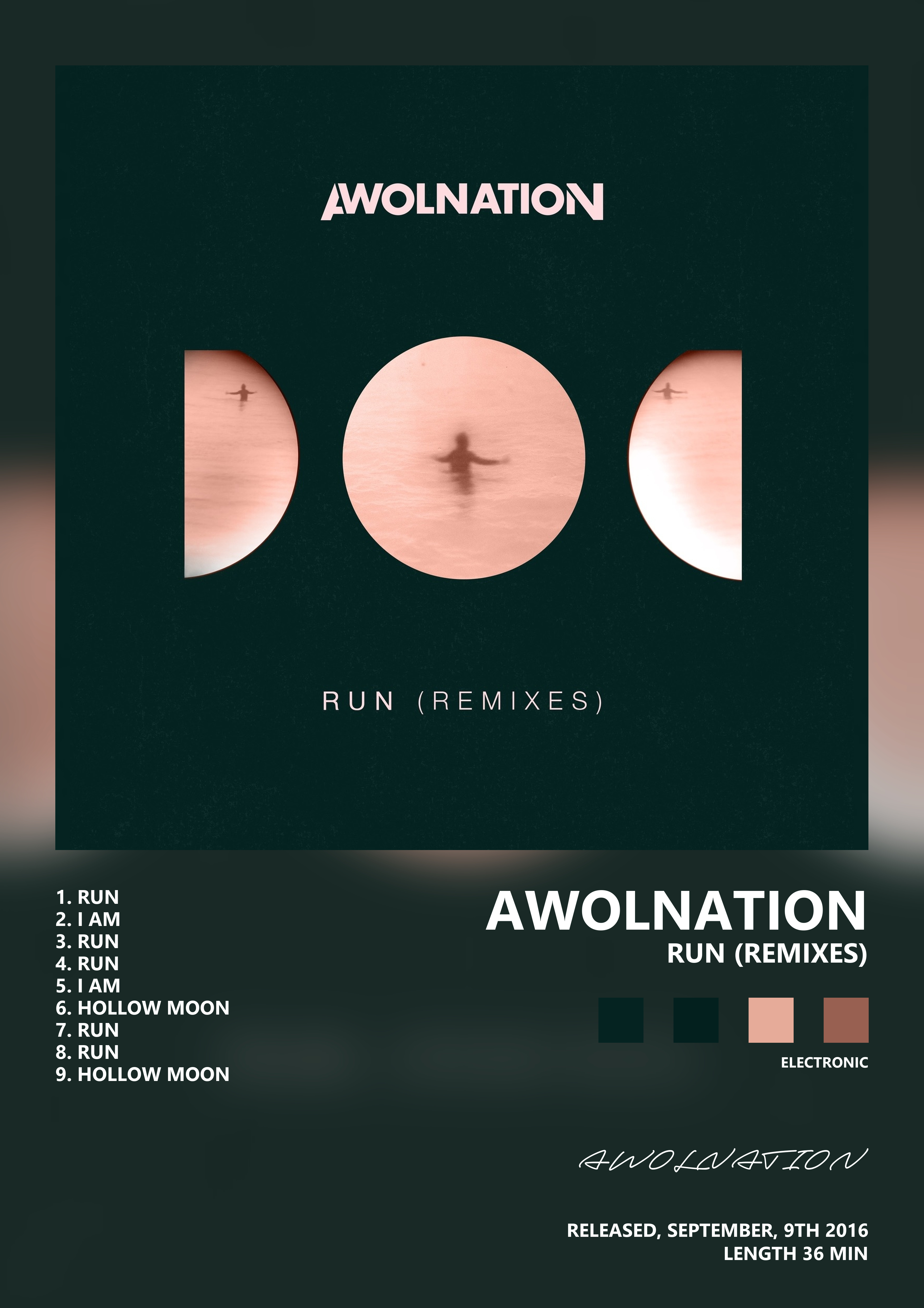 Music poster: AWOLNATION - Run Remixes