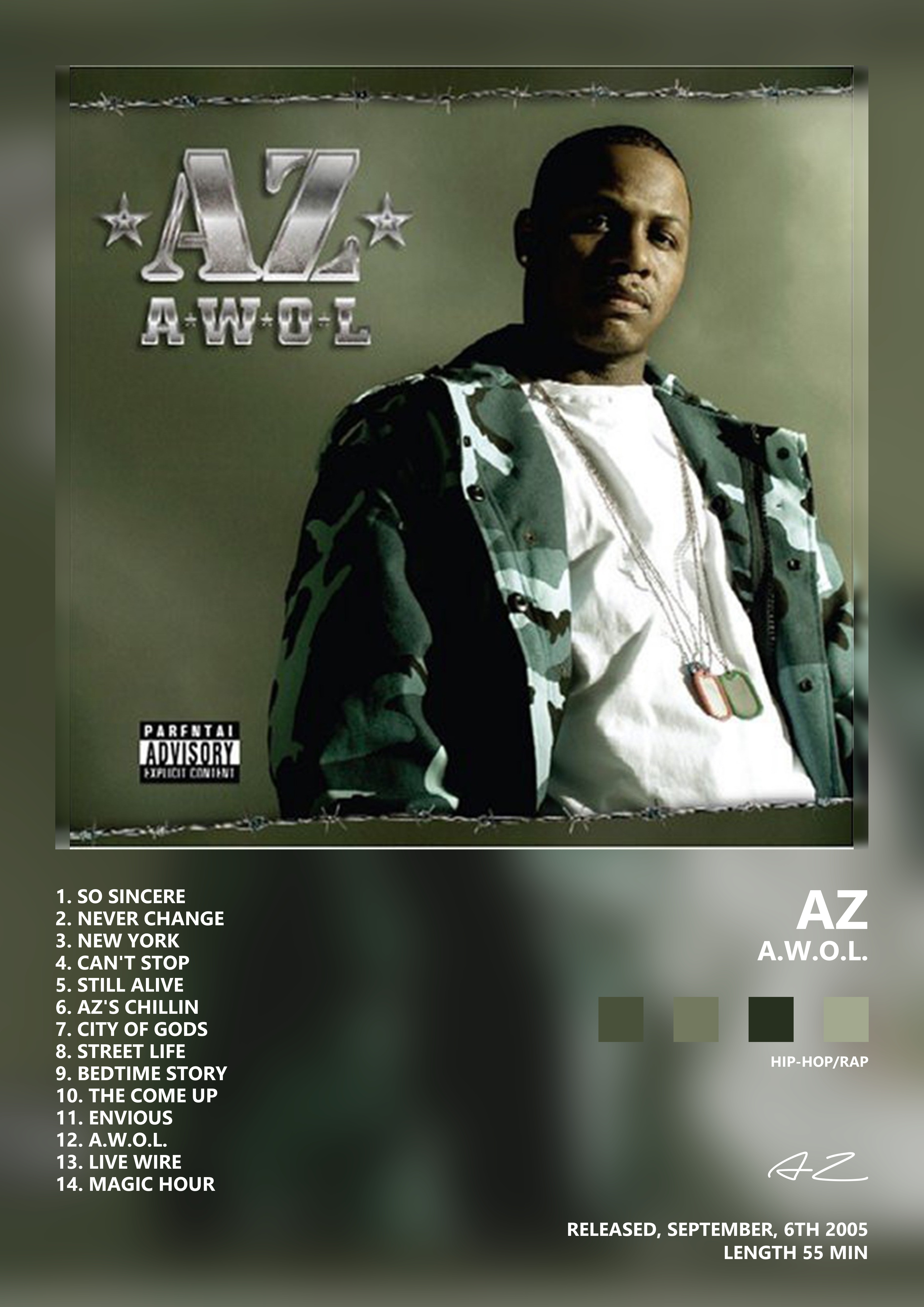 Music poster: AZ - AWOL