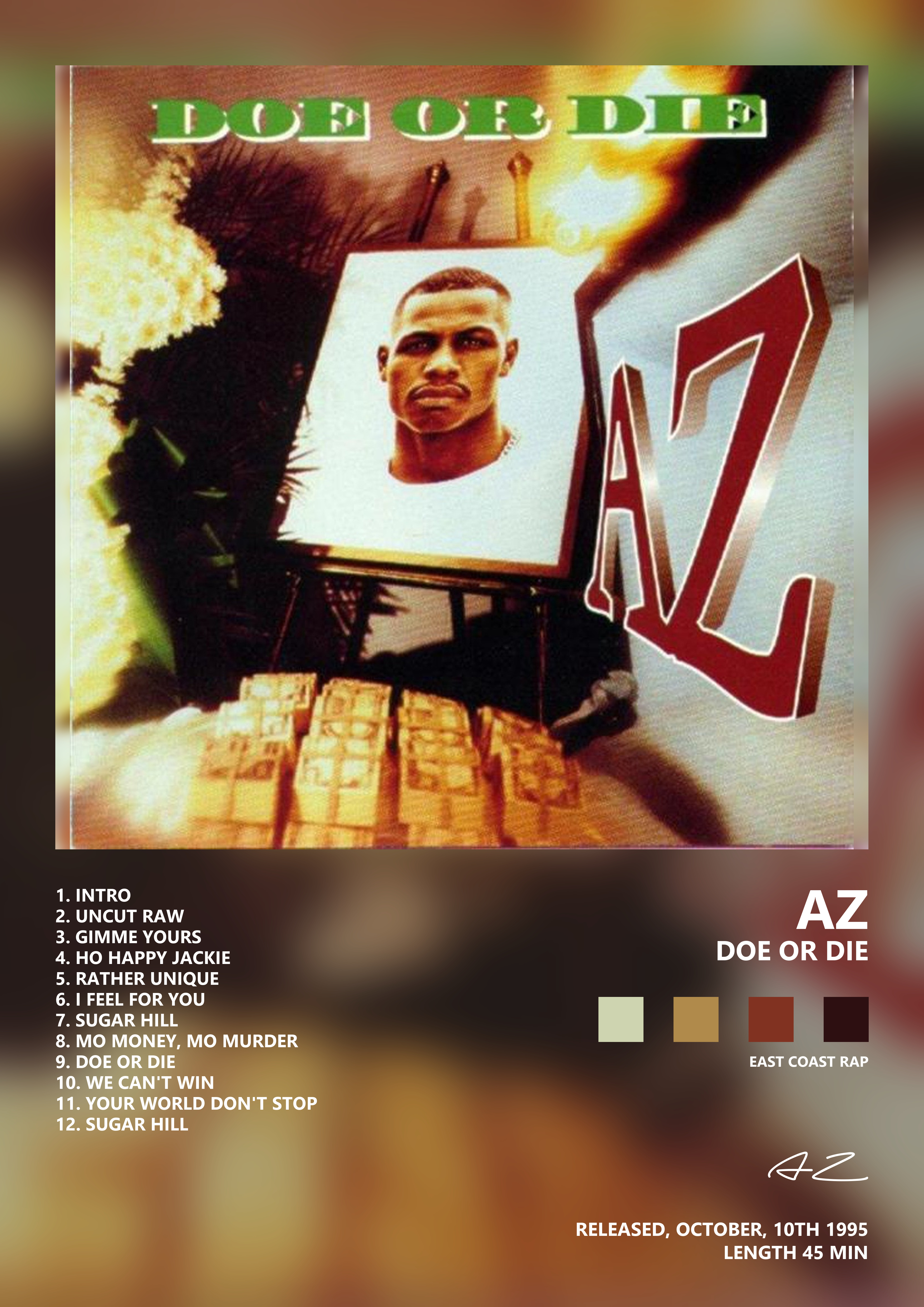 Music poster: AZ - Doe or Die