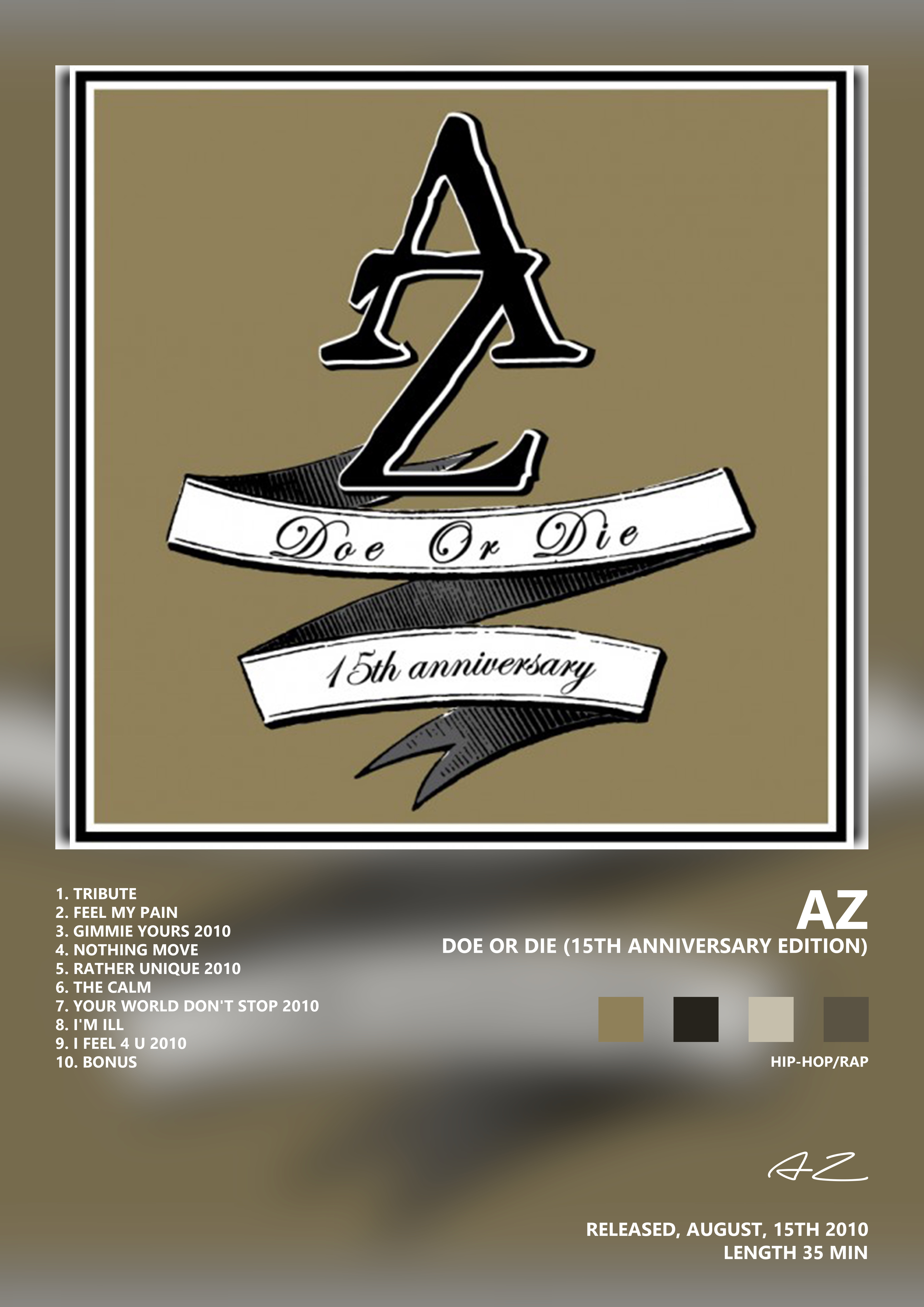 Music poster: AZ - Doe or Die 15th Anniversary Edition