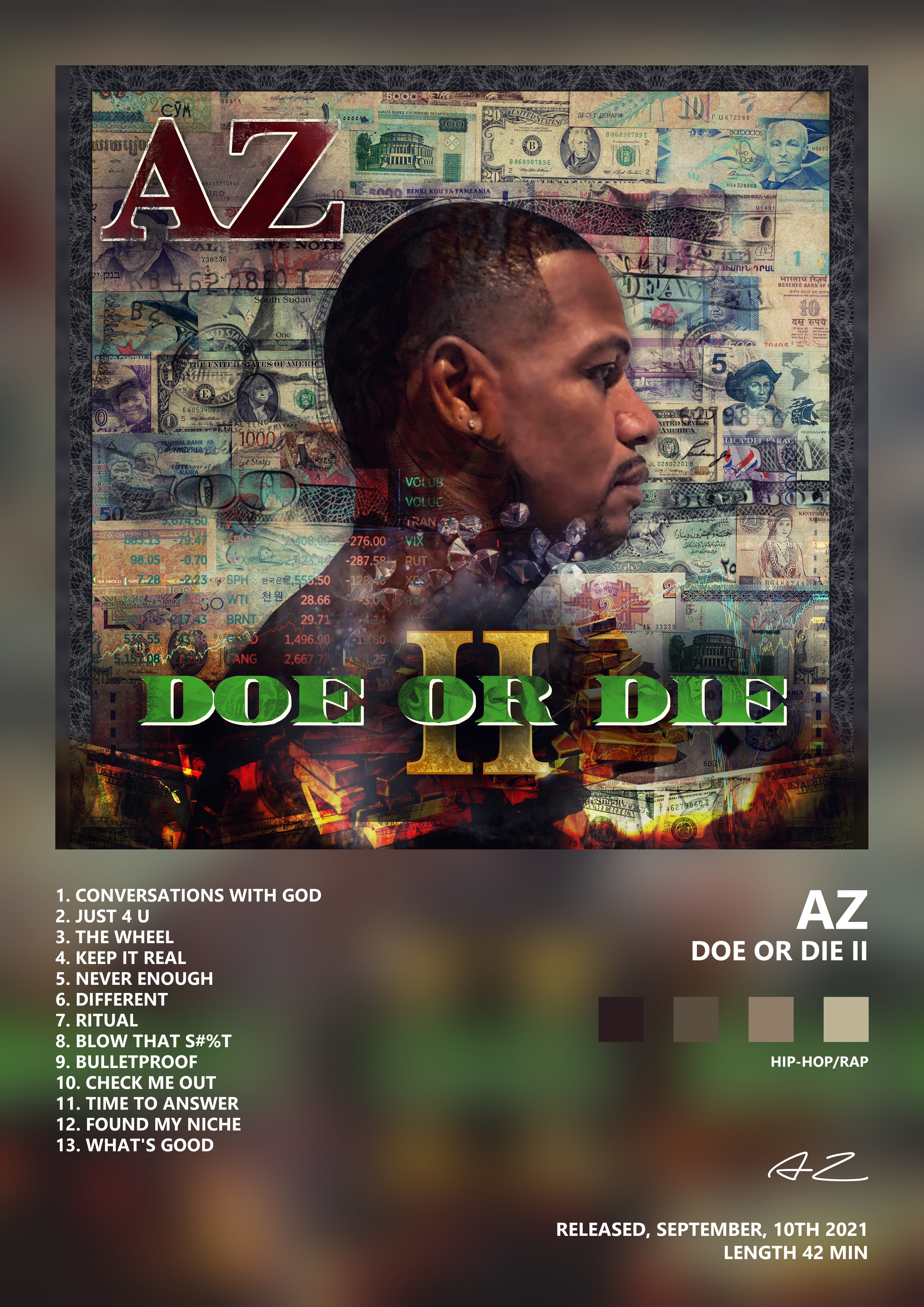 Music poster: AZ - Doe or Die II