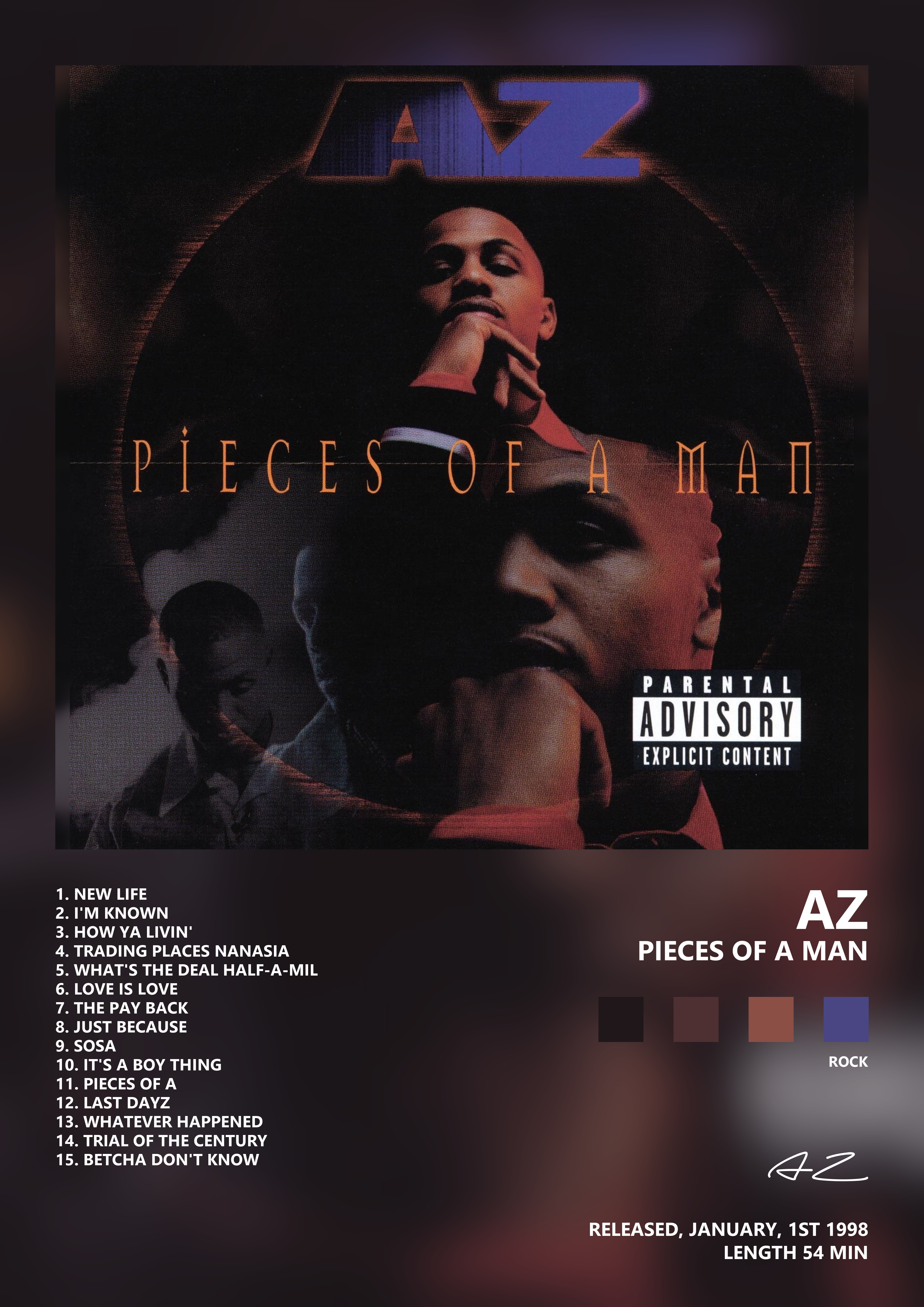 Music poster: AZ - Pieces of a Man