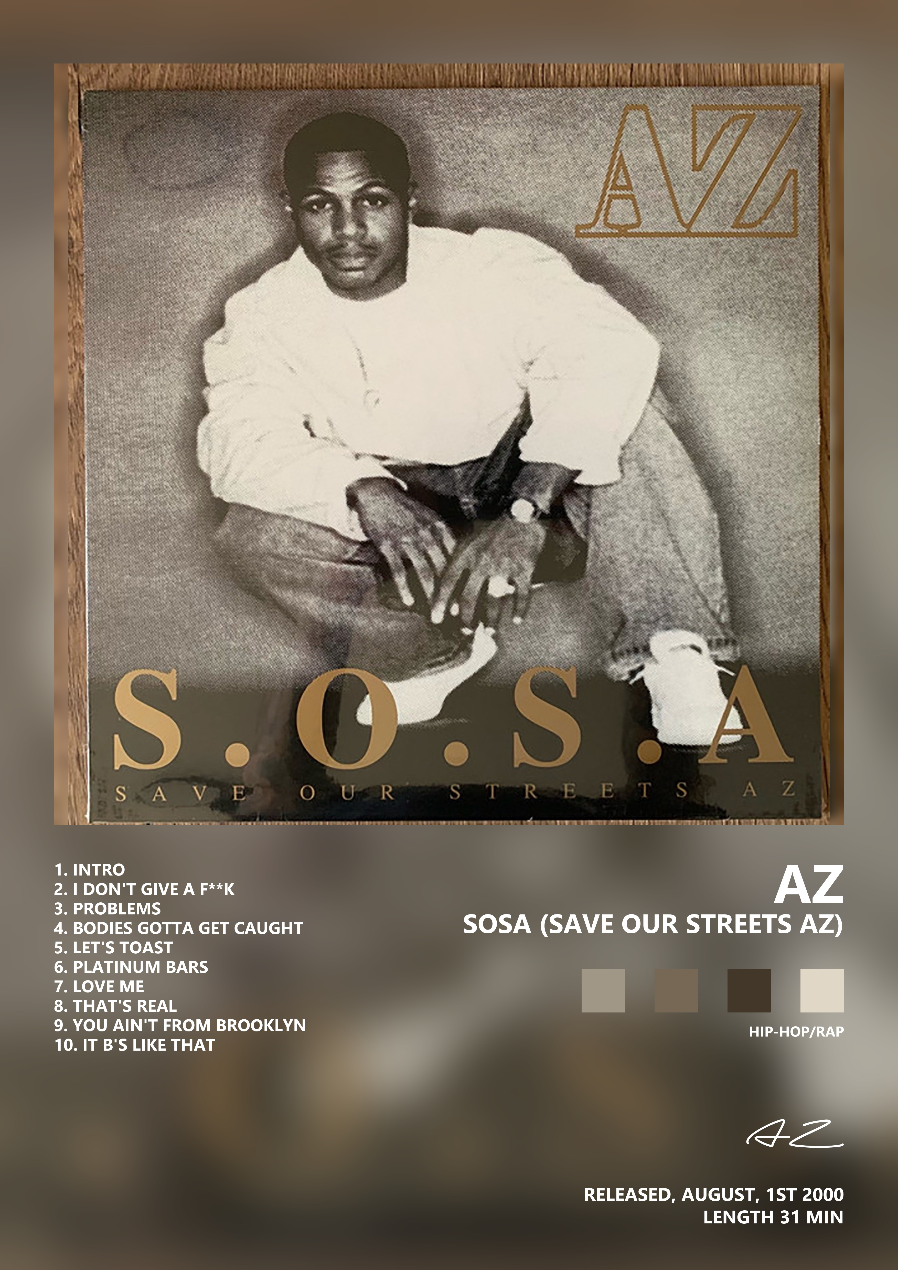 Music poster: AZ - Sosa Save Our Streets Az