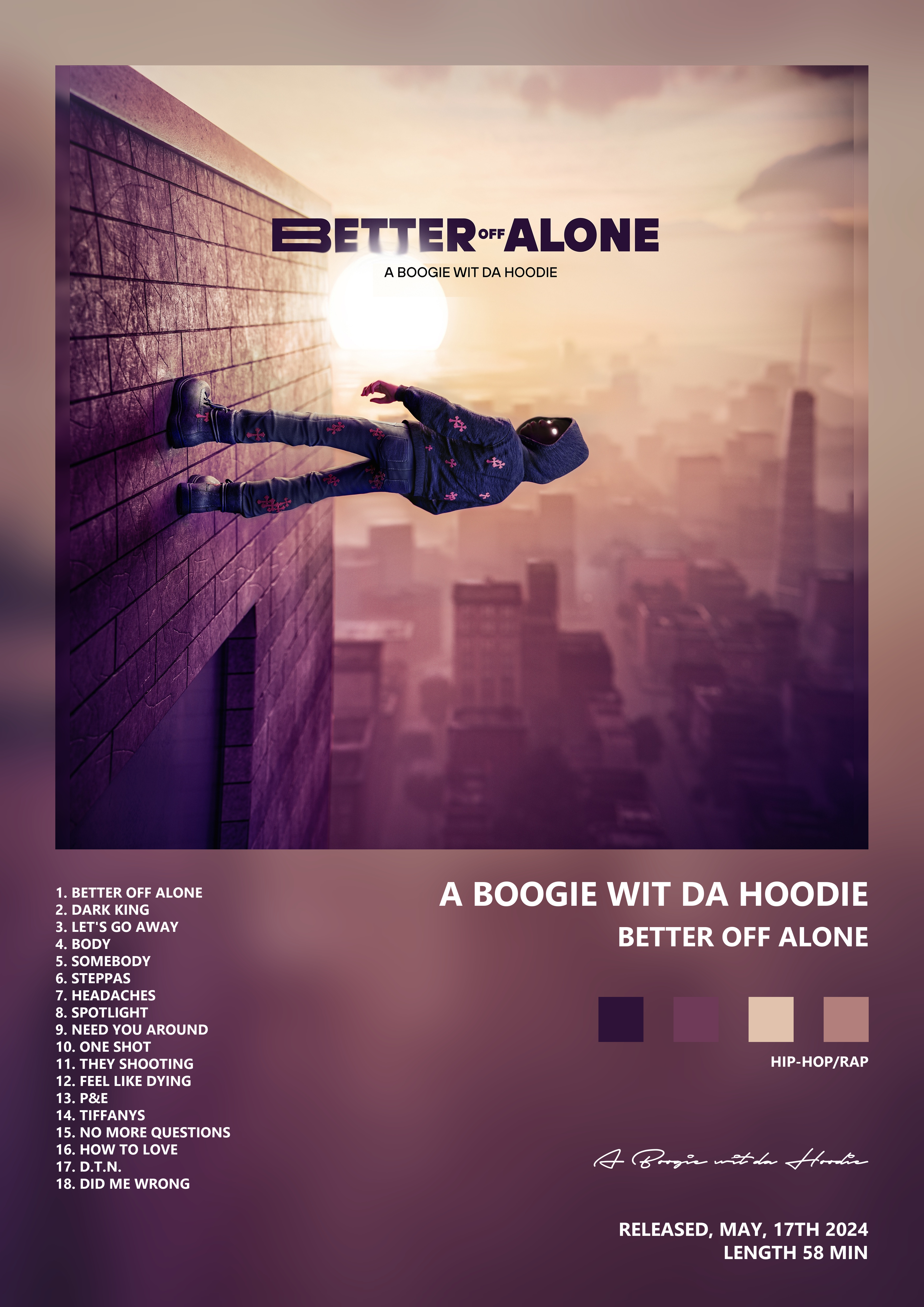 Music poster: A Boogie wit da Hoodie - Better Off Alone