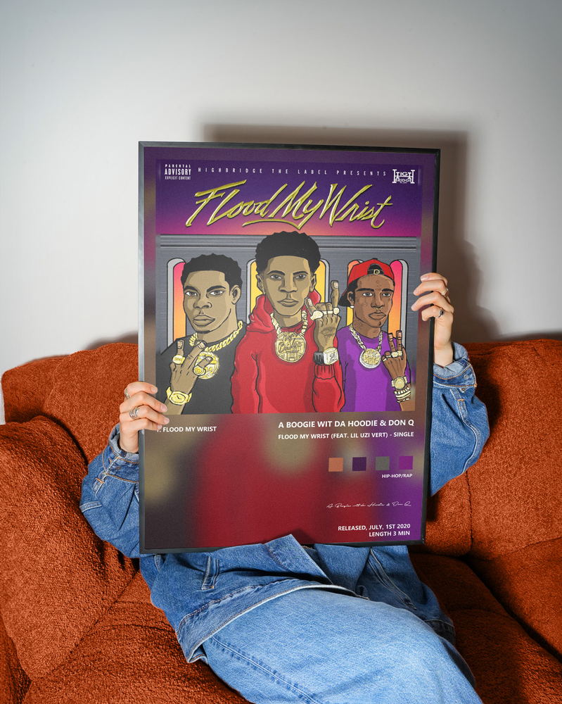 Music poster: A Boogie wit da Hoodie Don Q - Flood My Wrist feat Lil Uzi Vert - Single