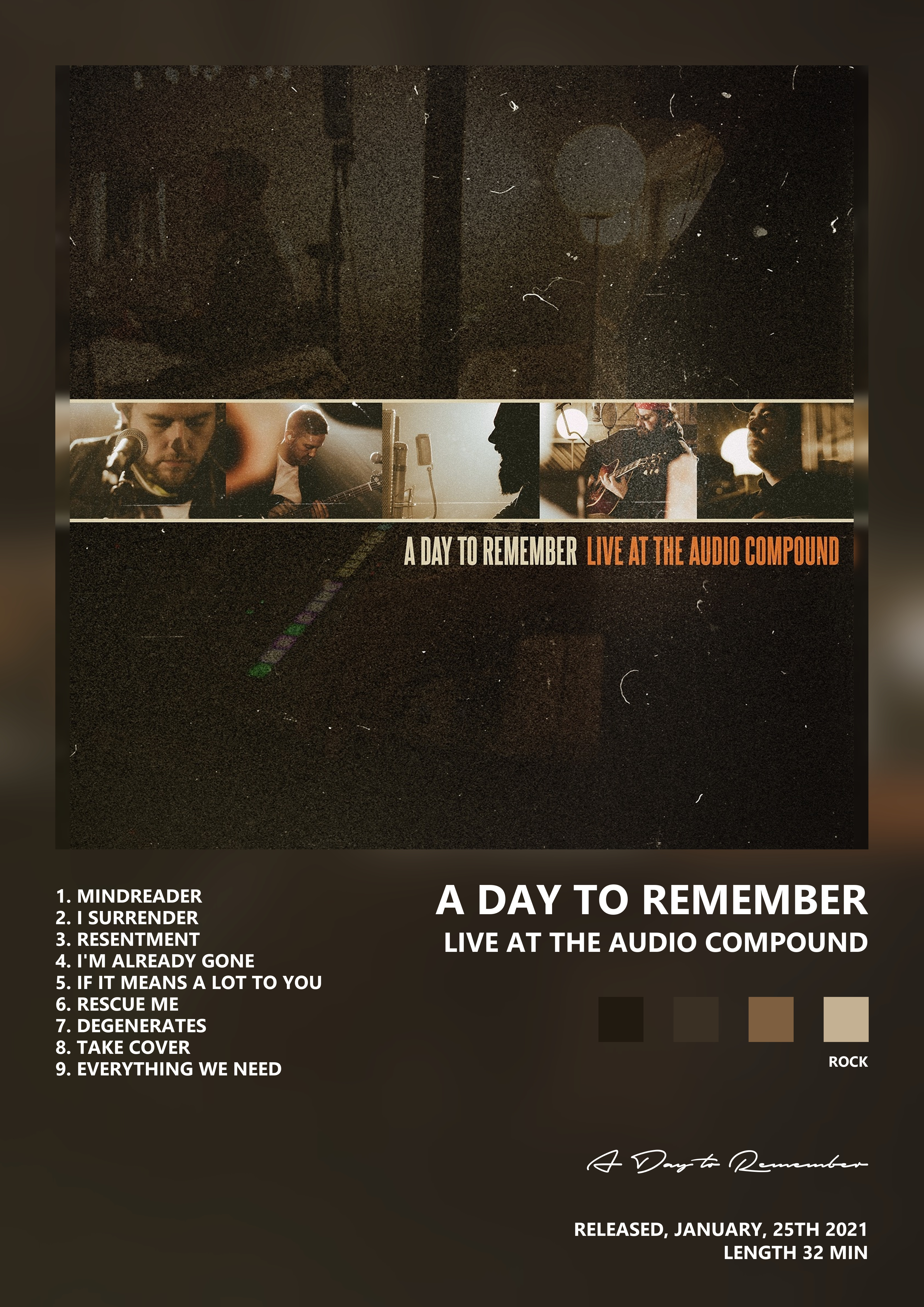Music poster: A Day to Remember - Live at The Audio Compound