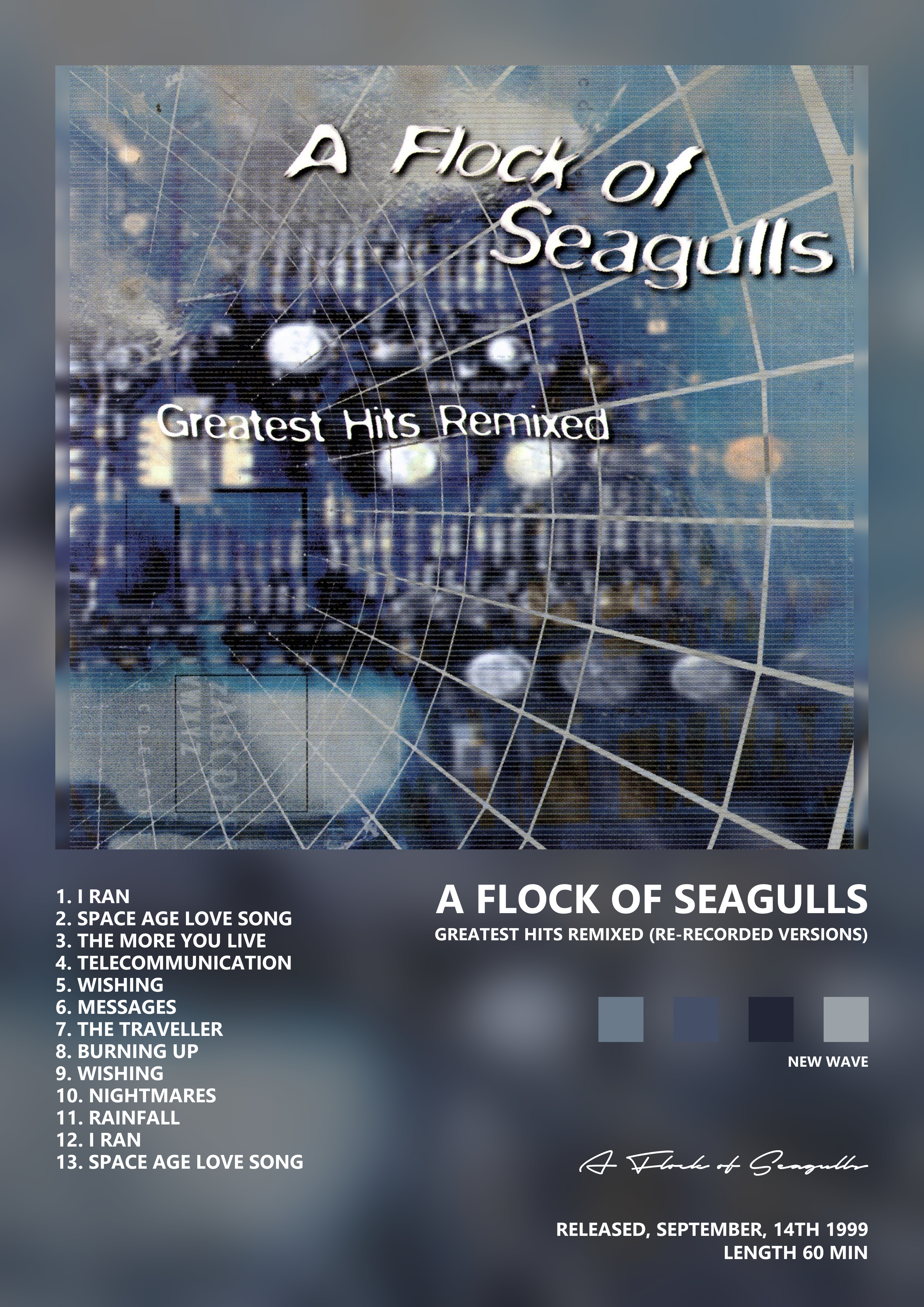 Music poster: A Flock of Seagulls - Greatest Hits Remixed Re-Recorded Versions