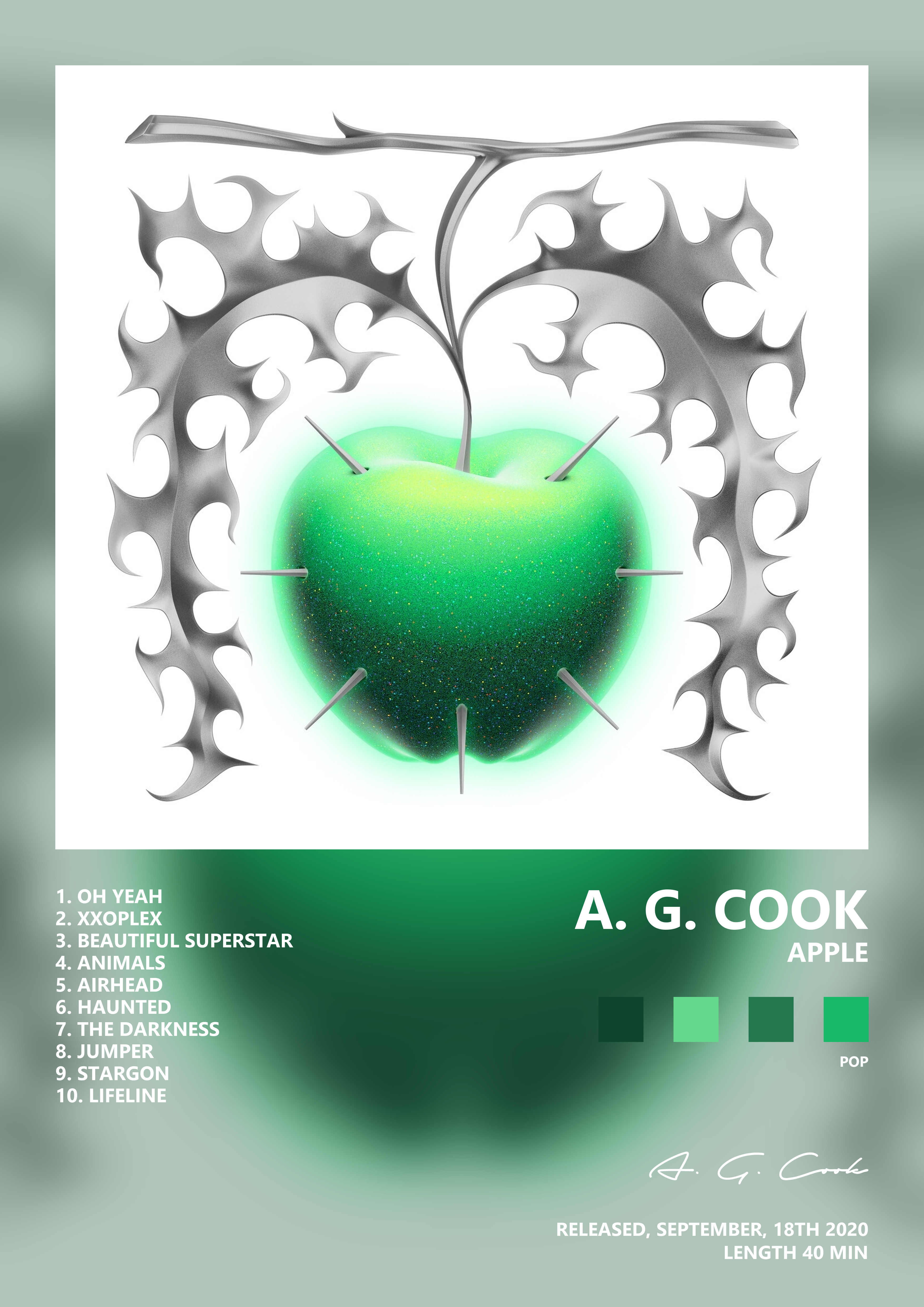 Music poster: A G Cook - Apple