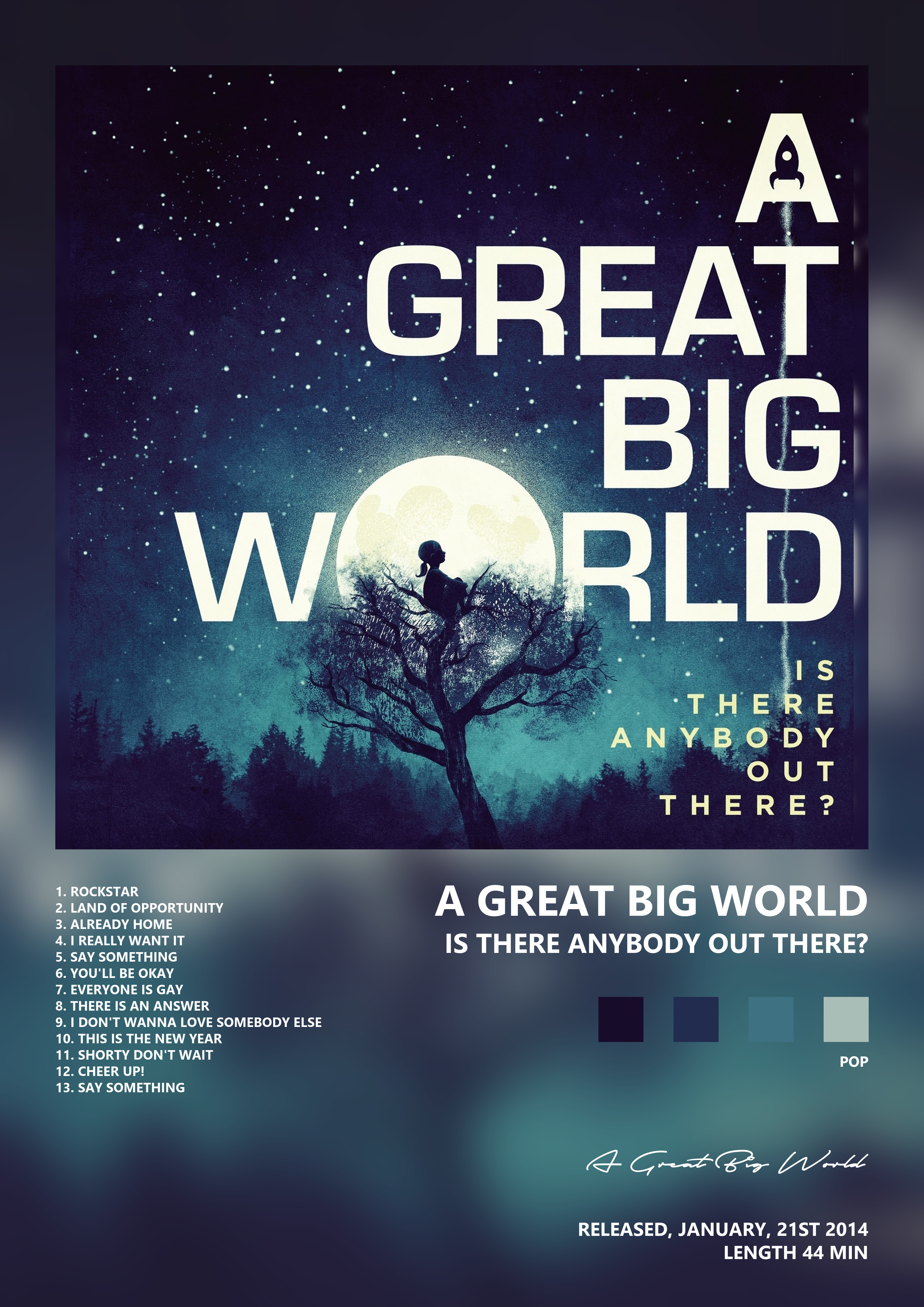 Music poster: A Great Big World - Is There Anybody Out There