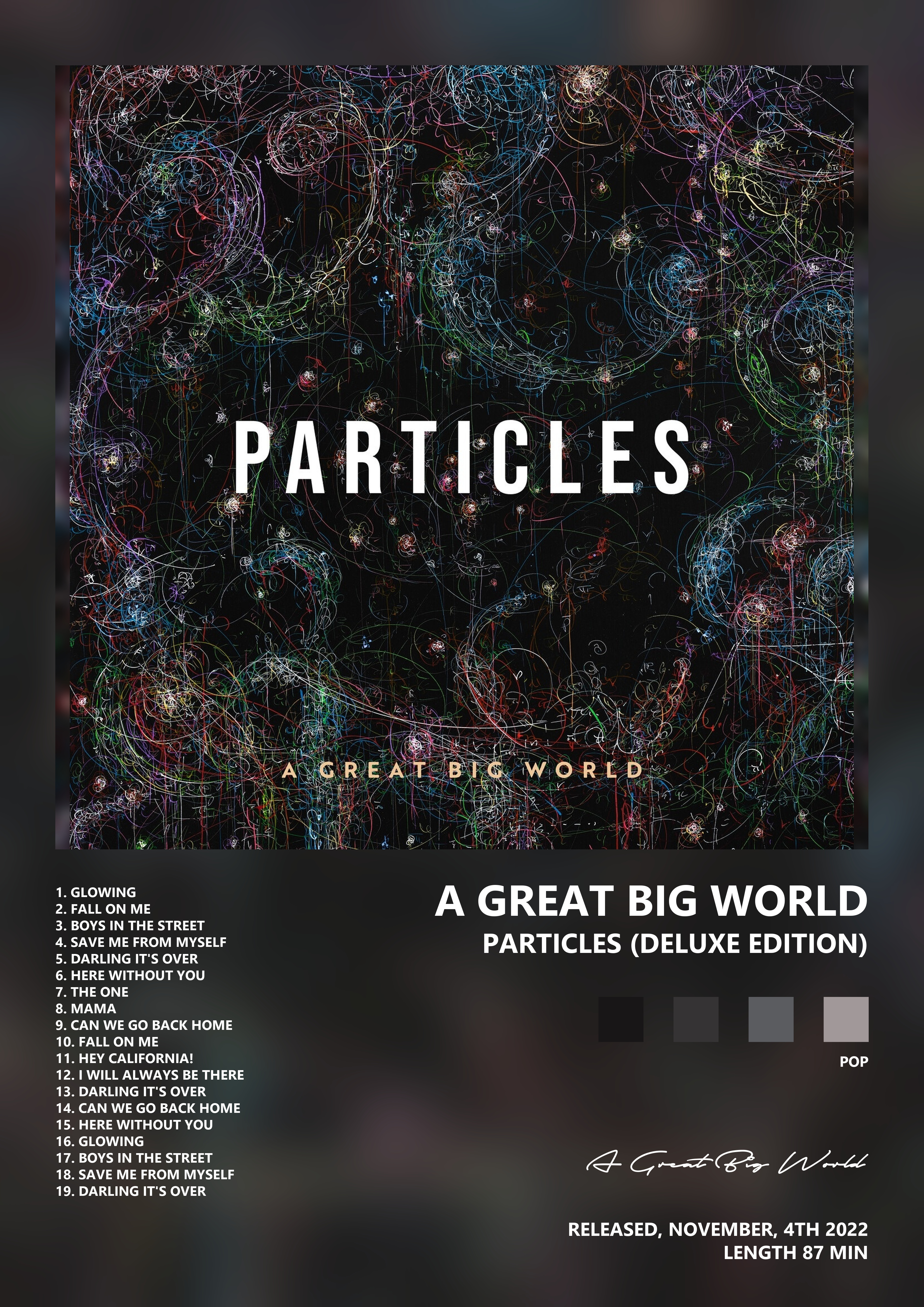 Music poster: A Great Big World - Particles Deluxe Edition