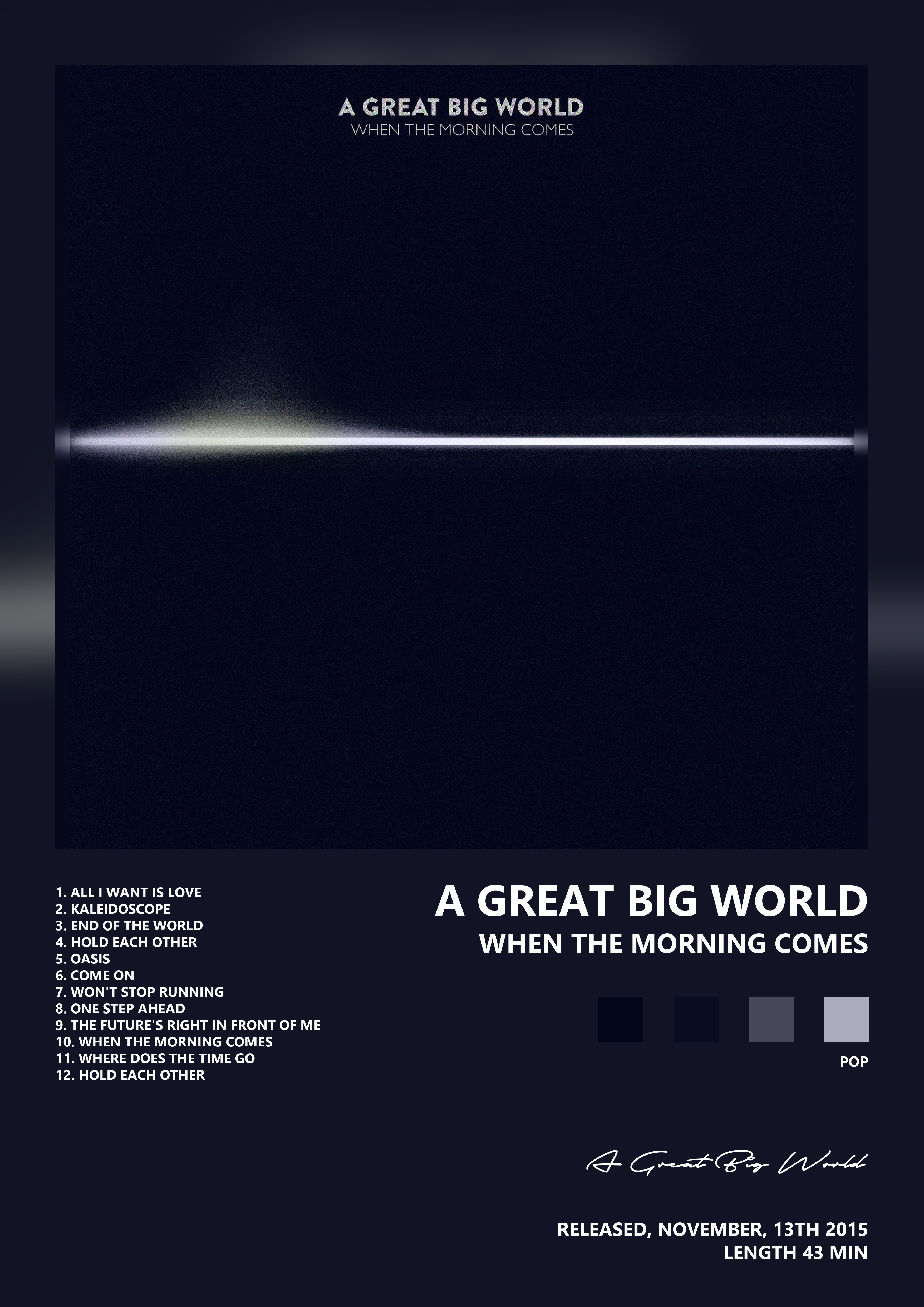 Music poster: A Great Big World - When the Morning Comes