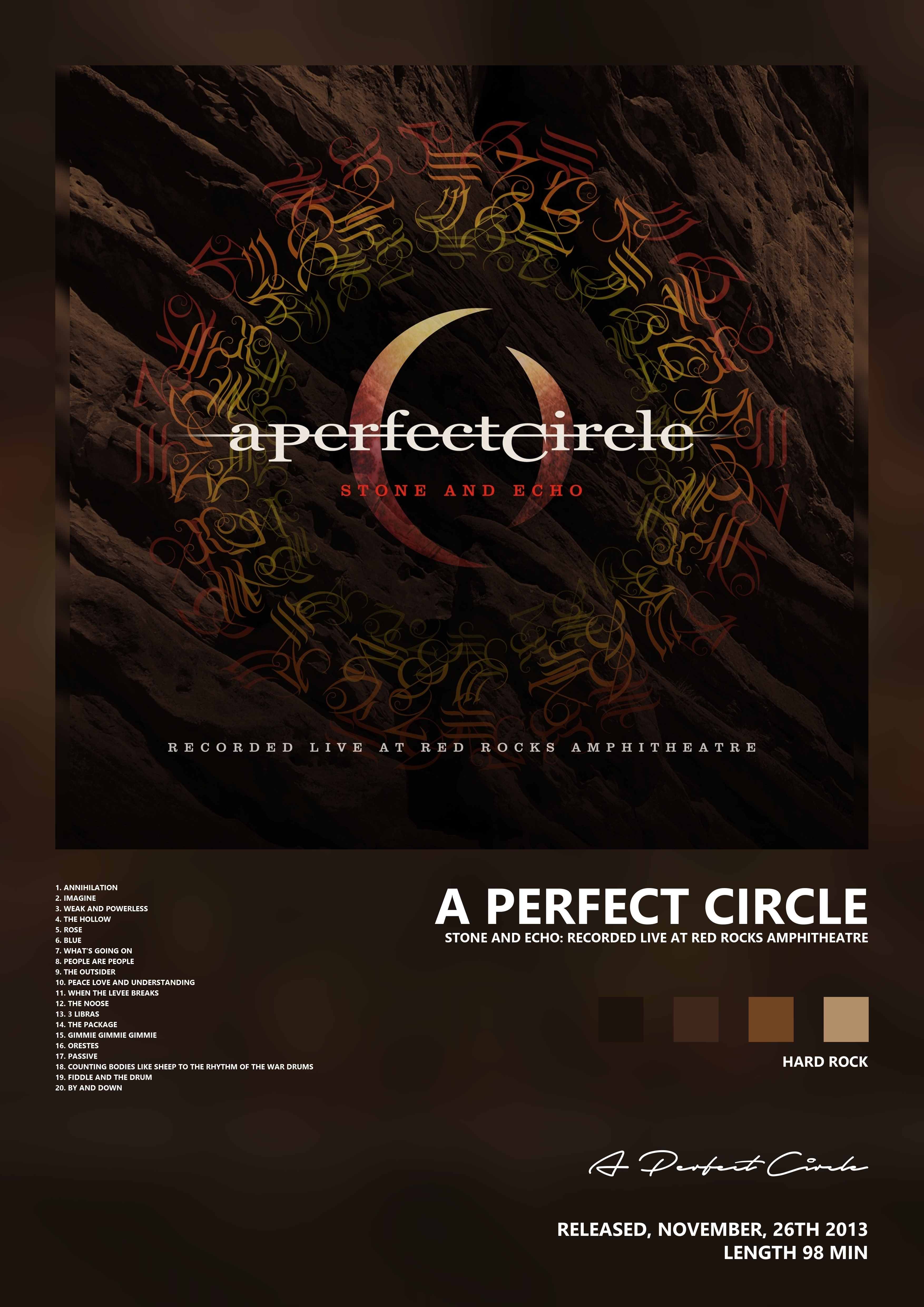 Music poster: A Perfect Circle - Stone and Echo Recorded Live at Red Rocks Amphitheatre