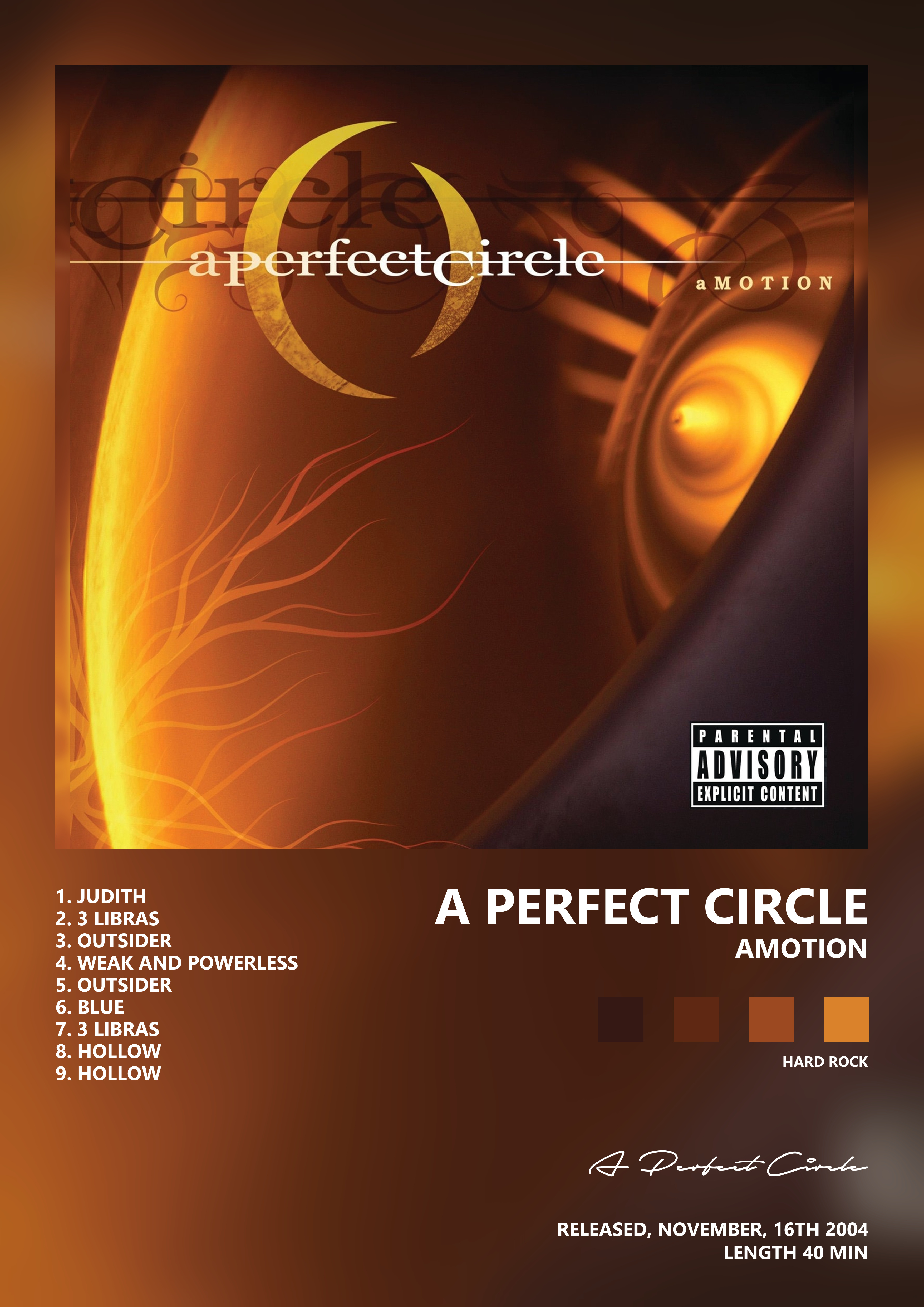 Music poster: A Perfect Circle - aMOTION