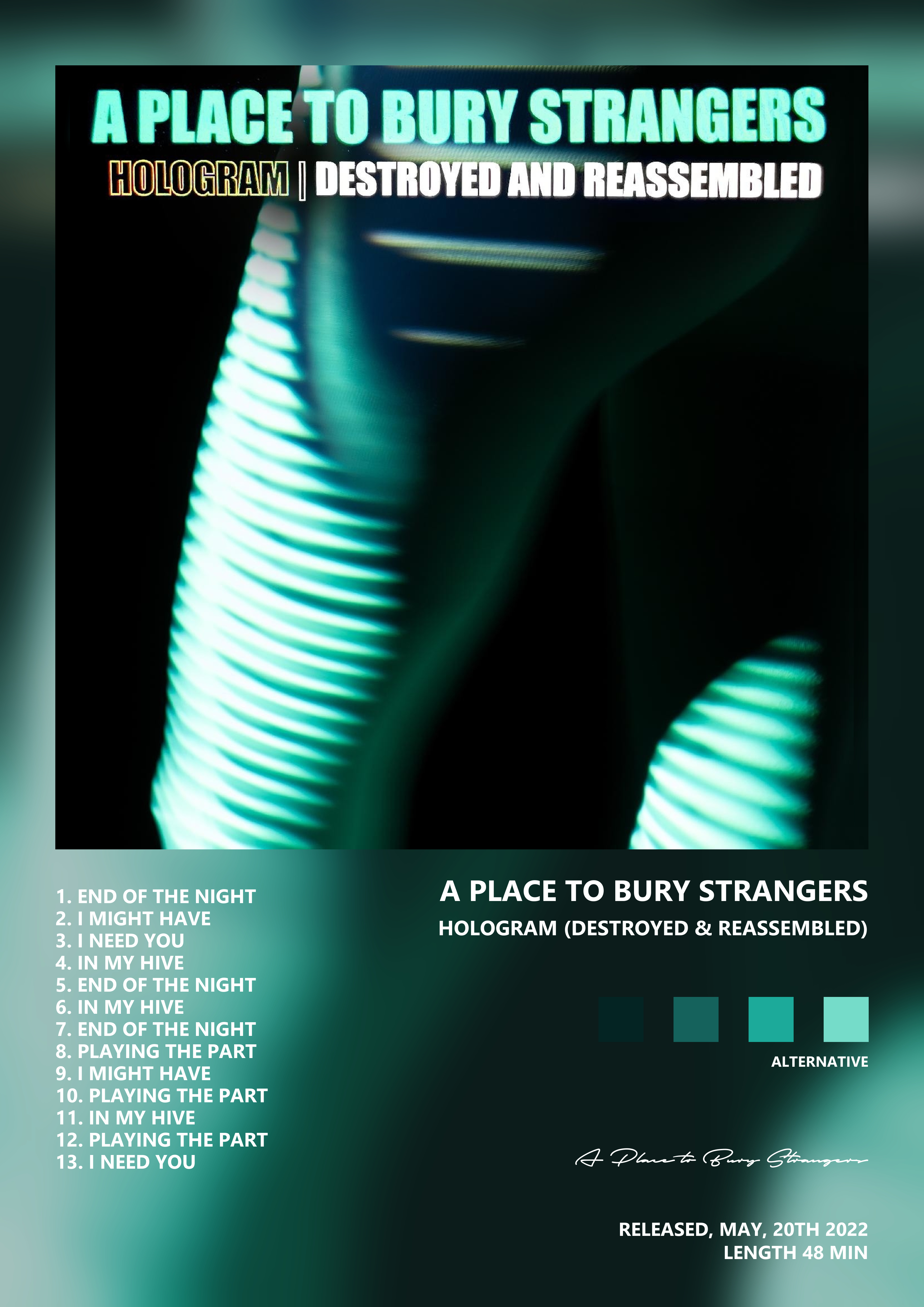 Music poster: A Place to Bury Strangers - Hologram Destroyed Reassembled