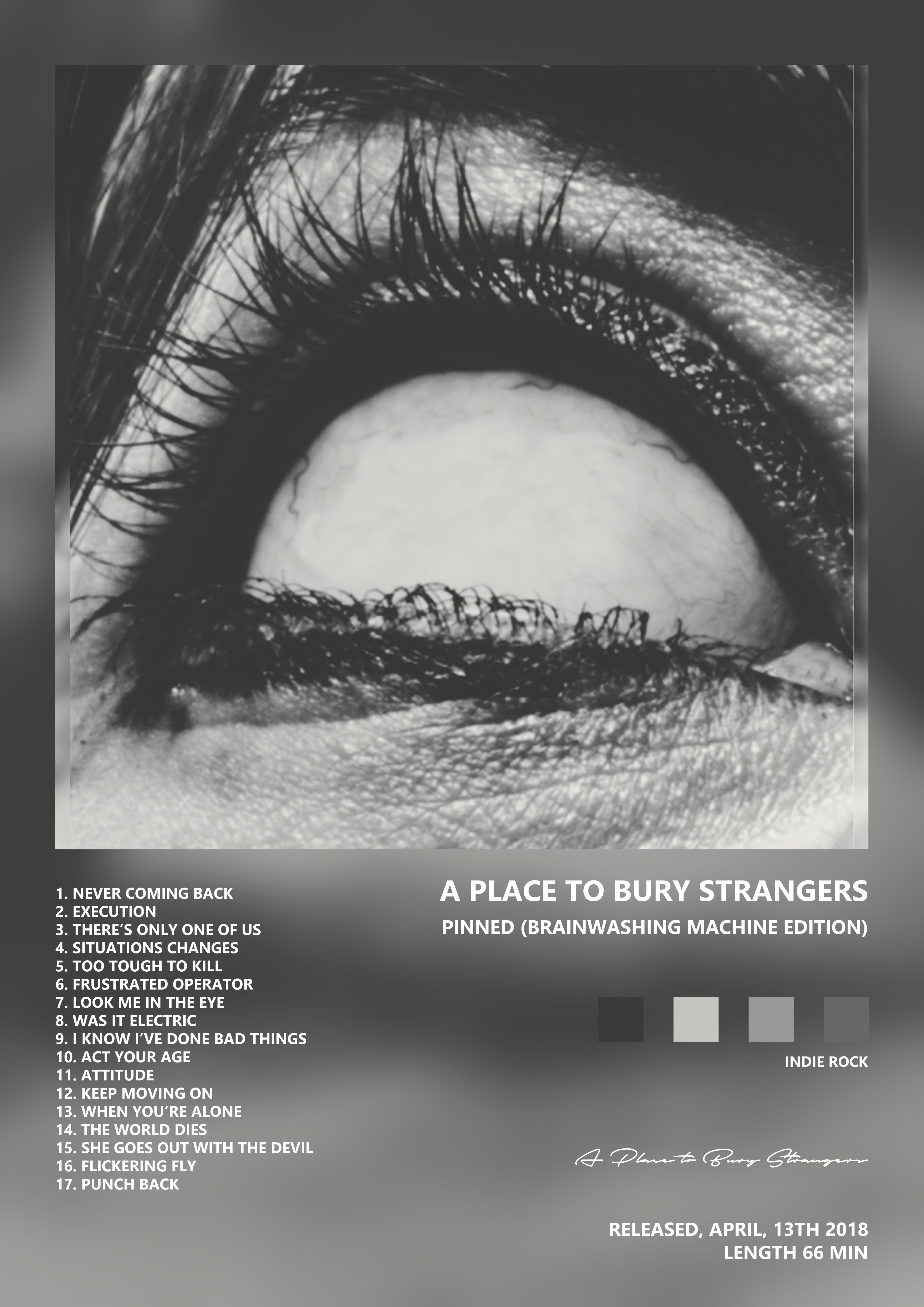 Music poster: A Place to Bury Strangers - Pinned Brainwashing Machine Edition