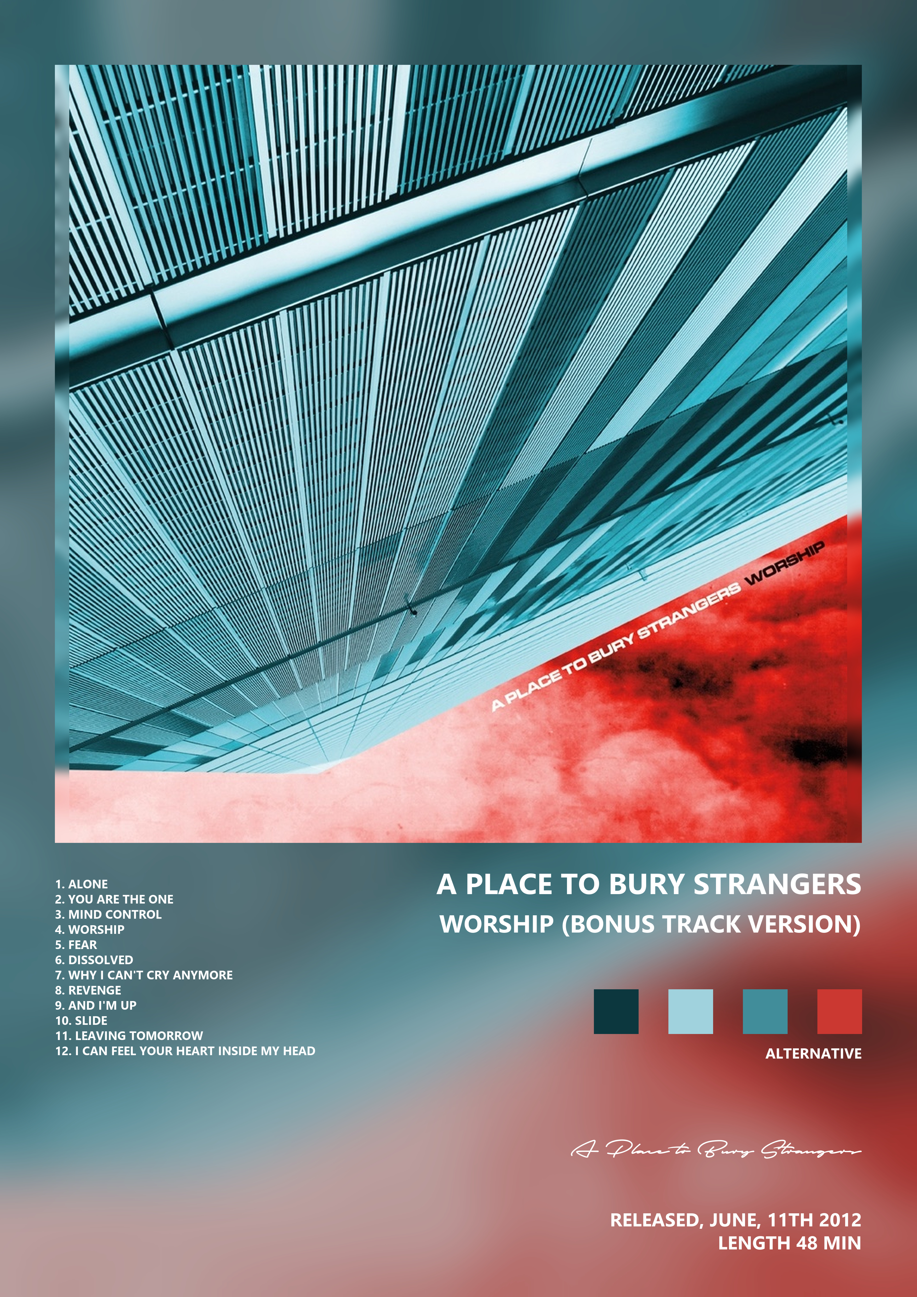 Music poster: A Place to Bury Strangers - Worship Bonus Track Version