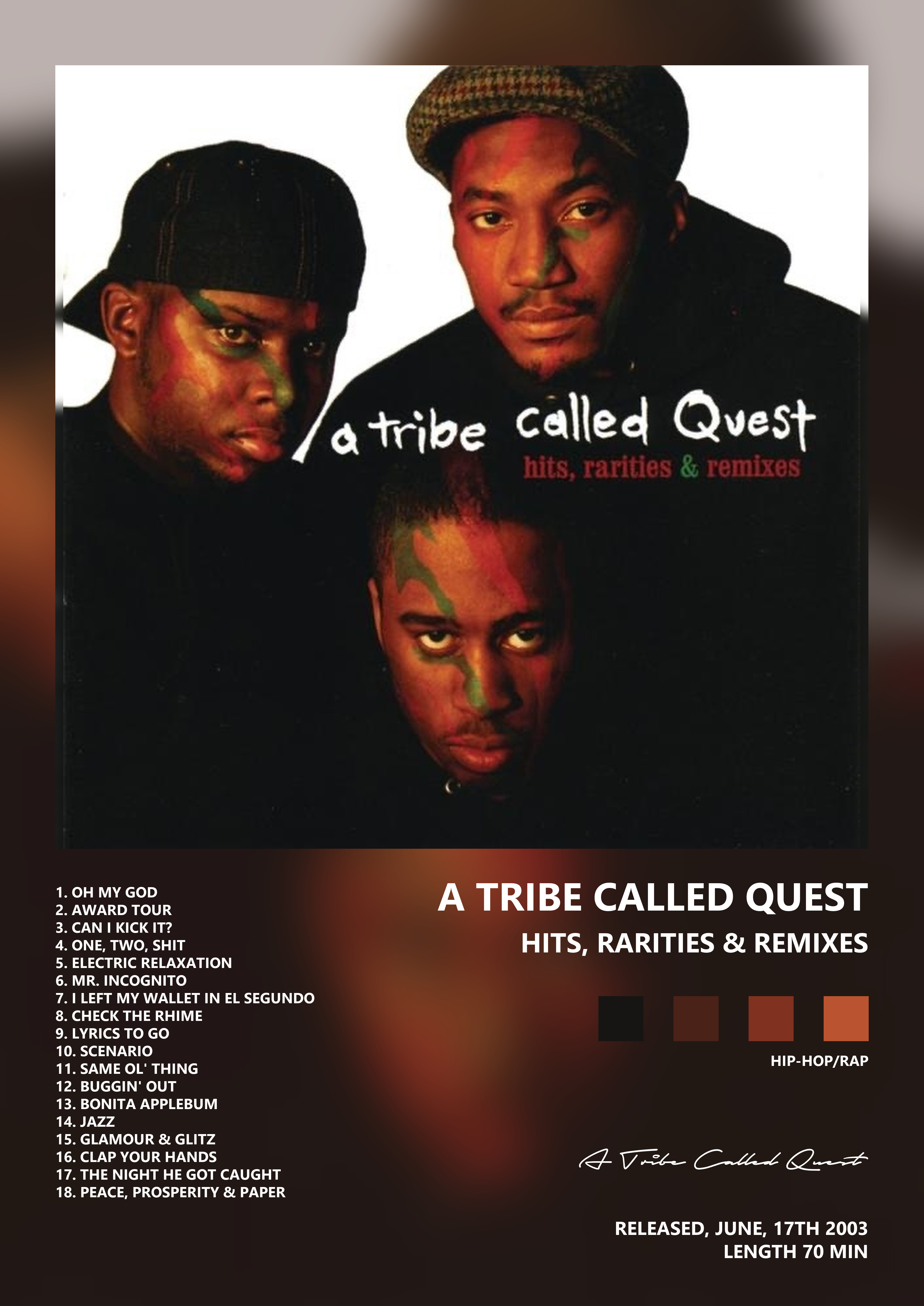 Music poster: A Tribe Called Quest - Hits Rarities Remixes