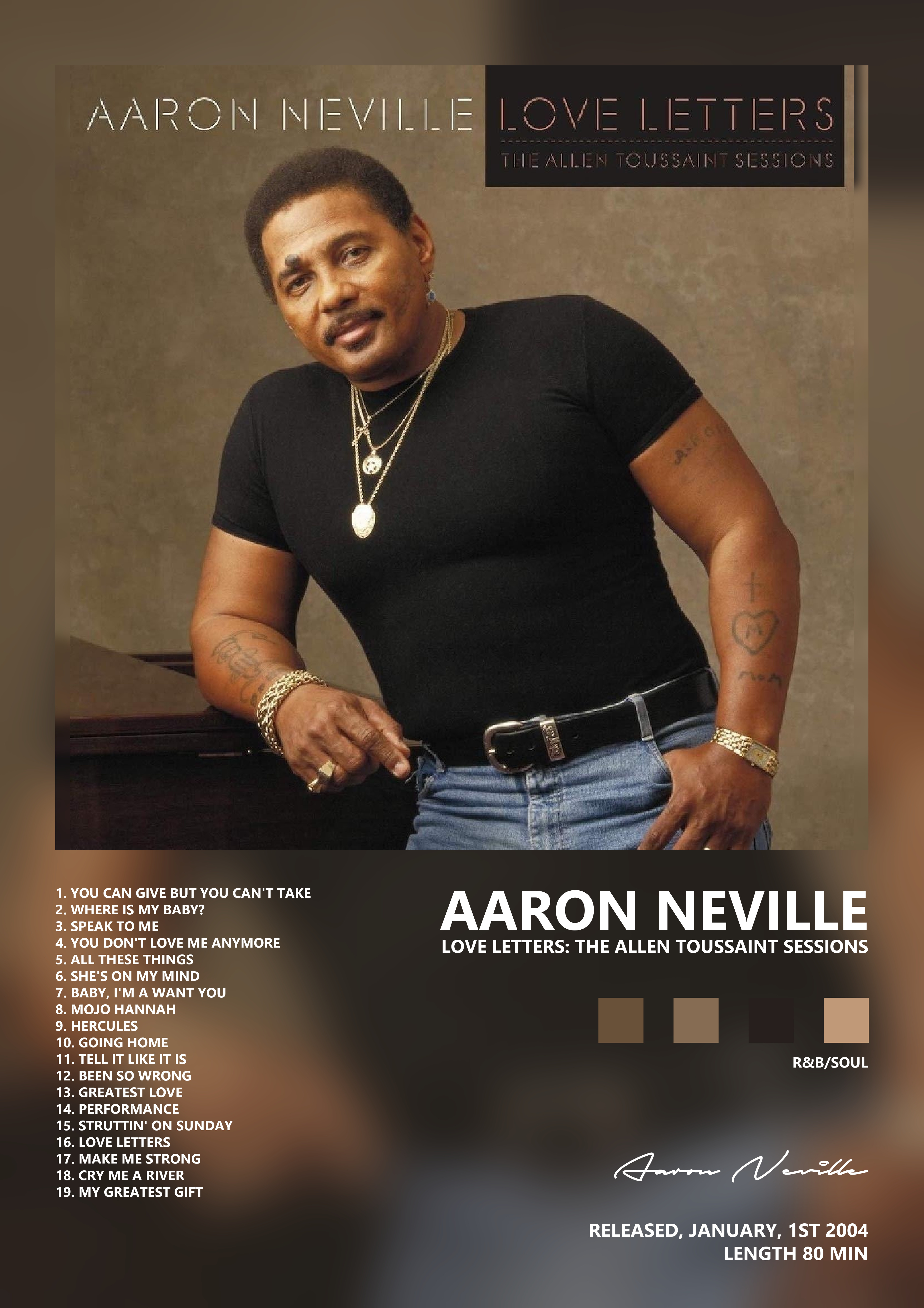 Music poster: Aaron Neville - Love Letters The Allen Toussaint Sessions