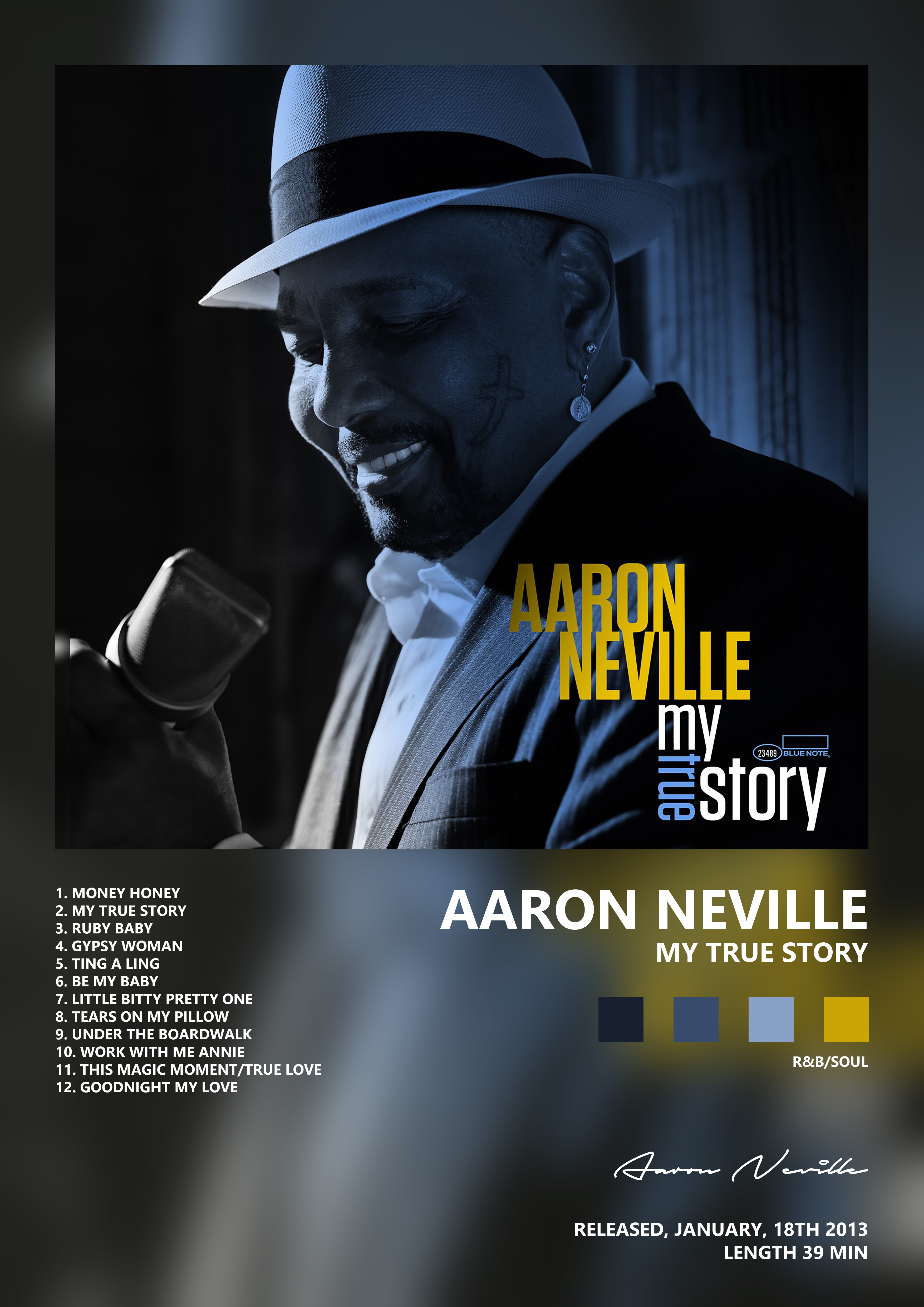 Music poster: Aaron Neville - My True Story