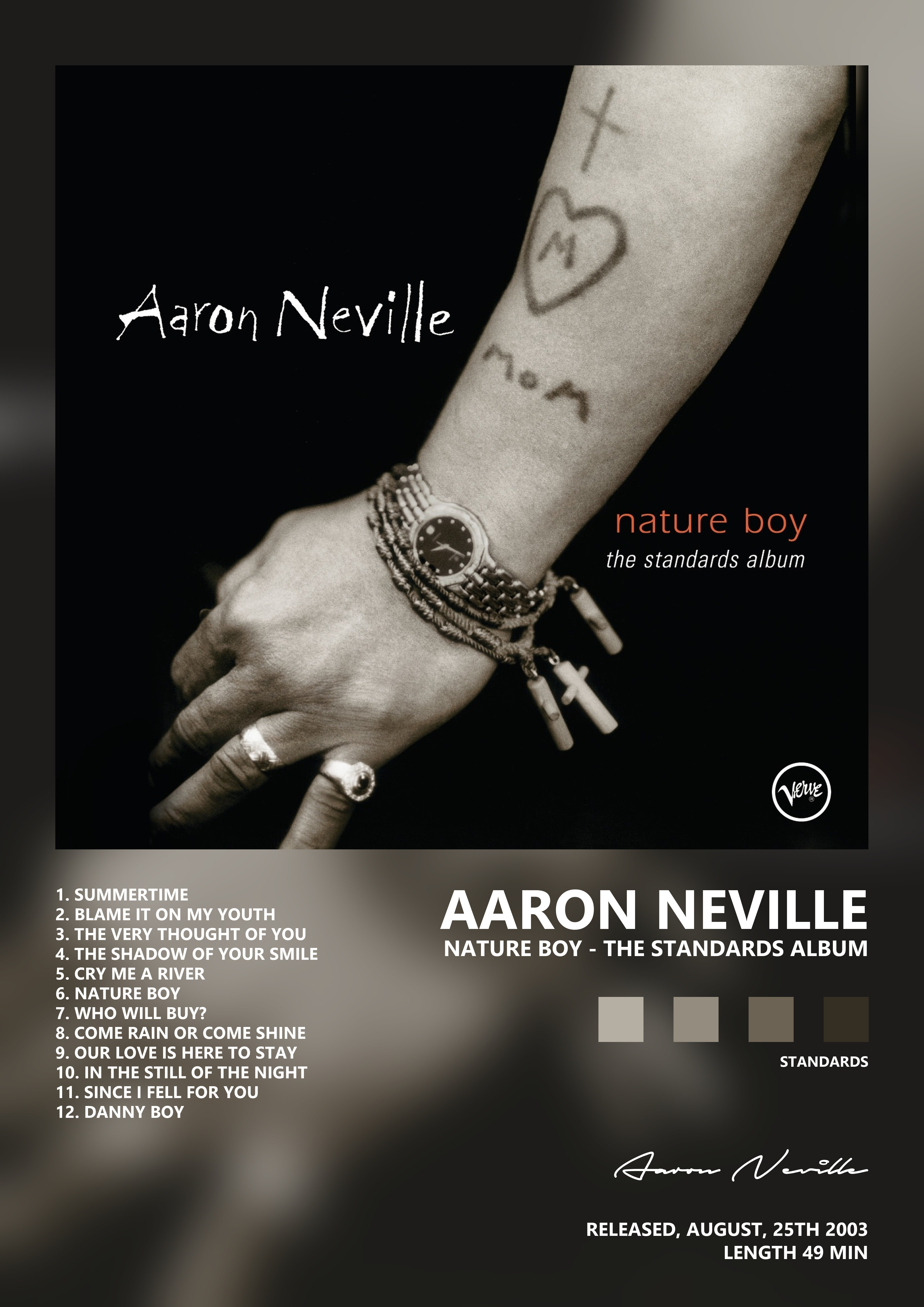 Music poster: Aaron Neville - Nature Boy - The Standards Album