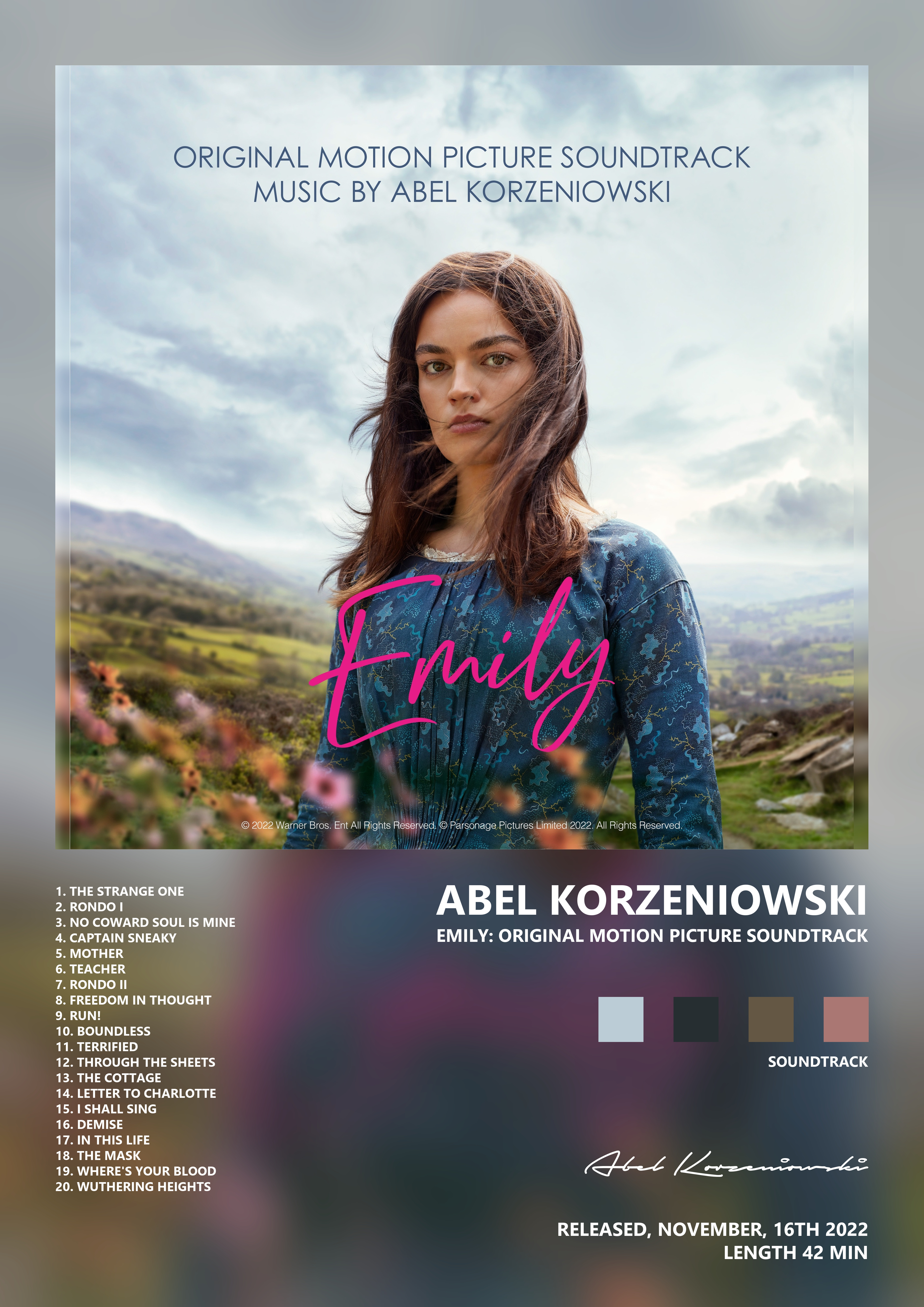 Music poster: Abel Korzeniowski - Emily Original Motion Picture Soundtrack