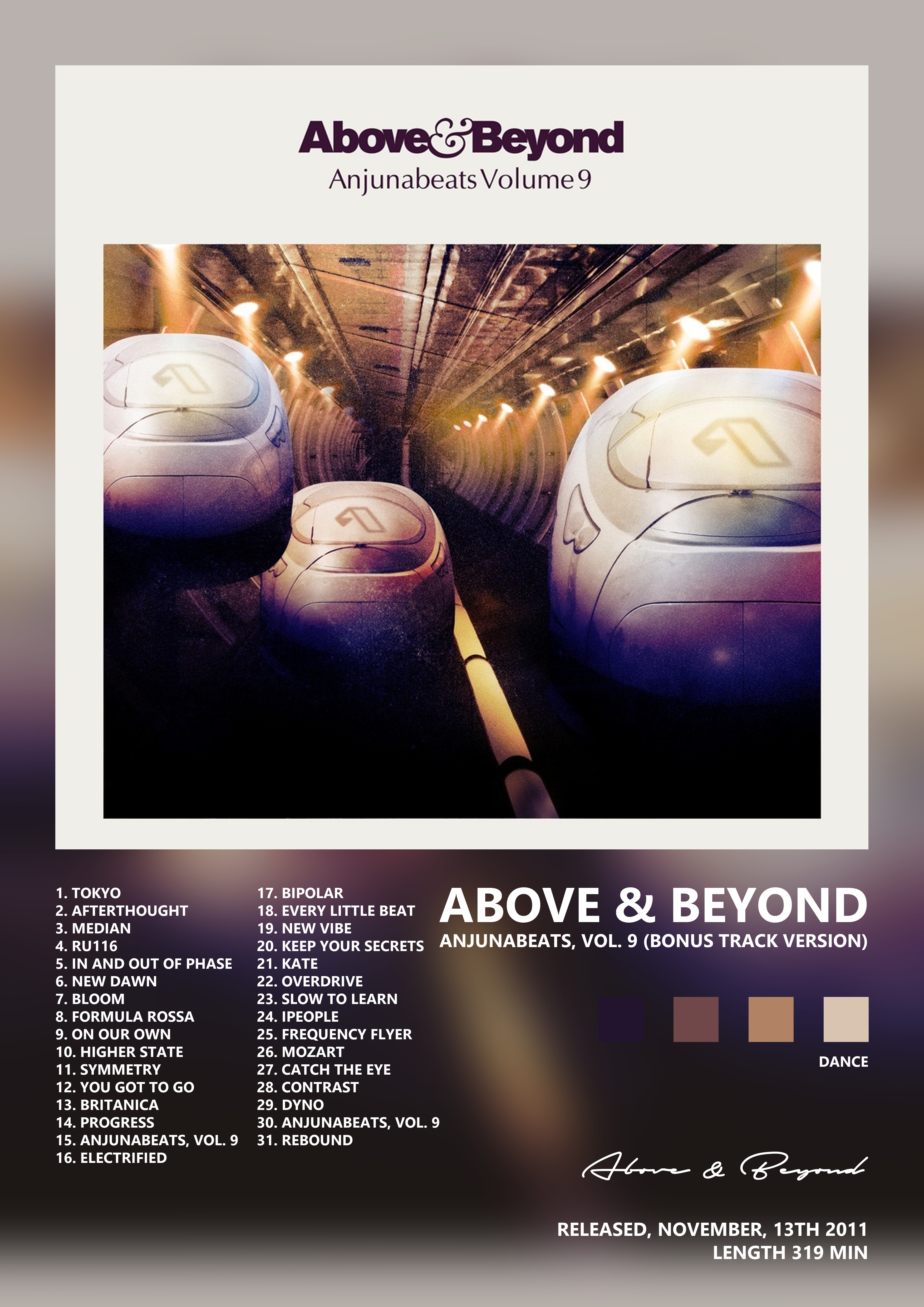 Music poster: Above Beyond - Anjunabeats Vol 9 Bonus Track Version