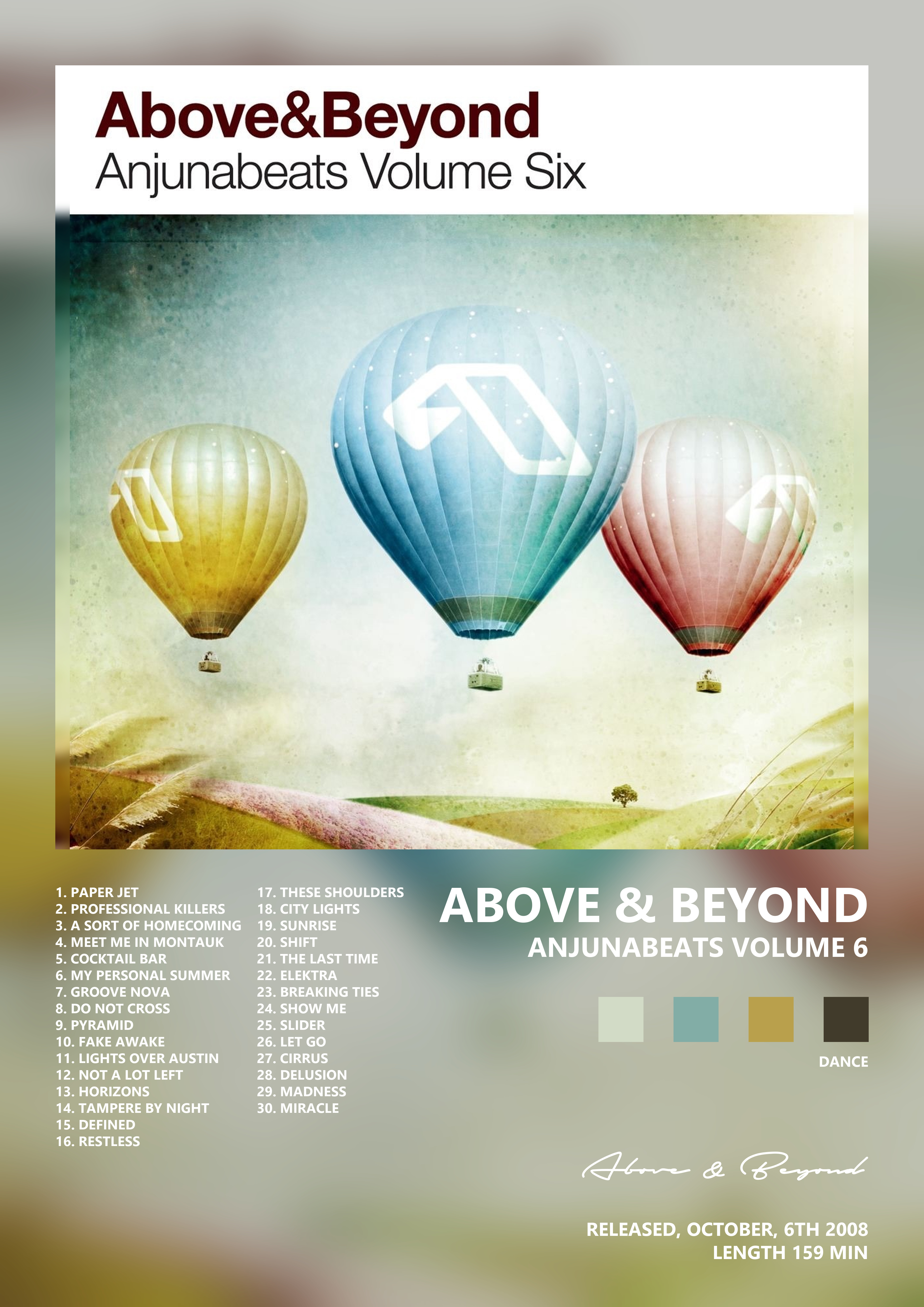 Music poster: Above Beyond - Anjunabeats Volume 6