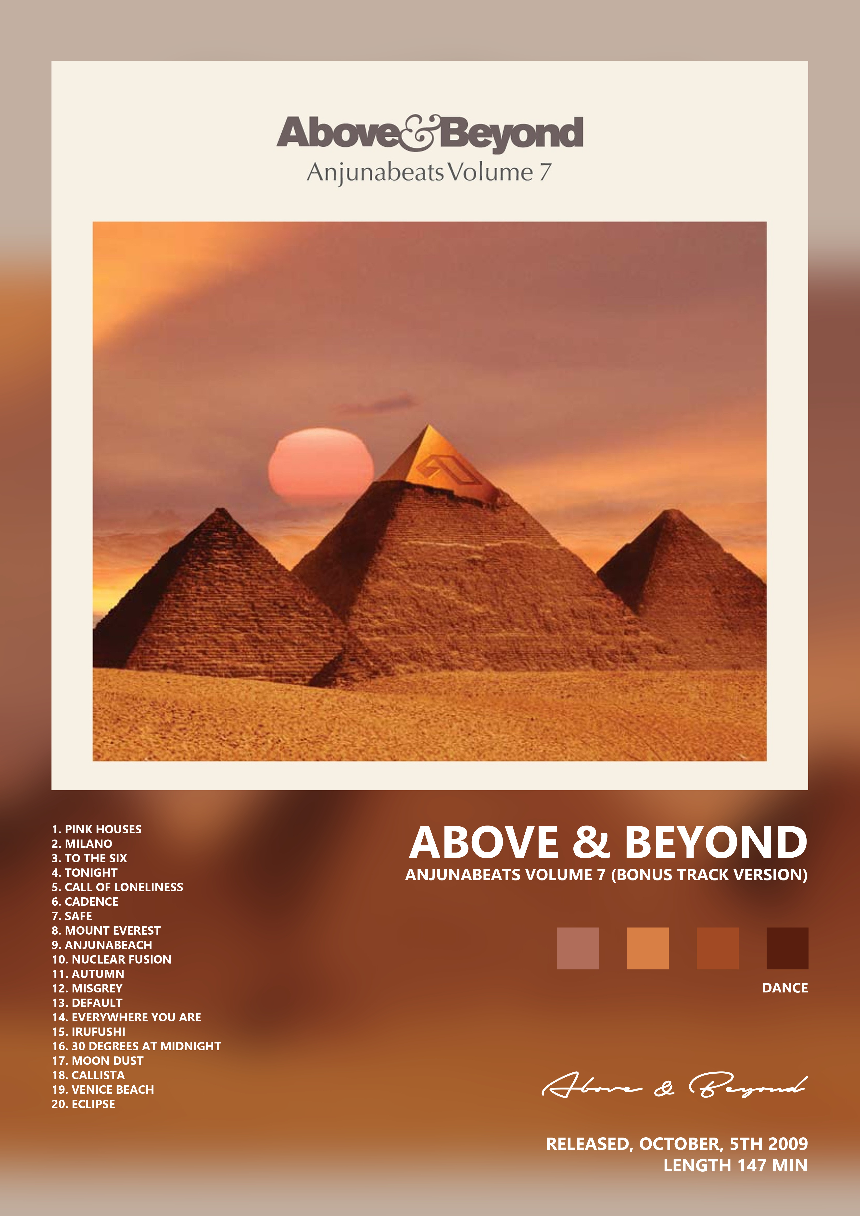 Music poster: Above Beyond - Anjunabeats Volume 7 Bonus Track Version