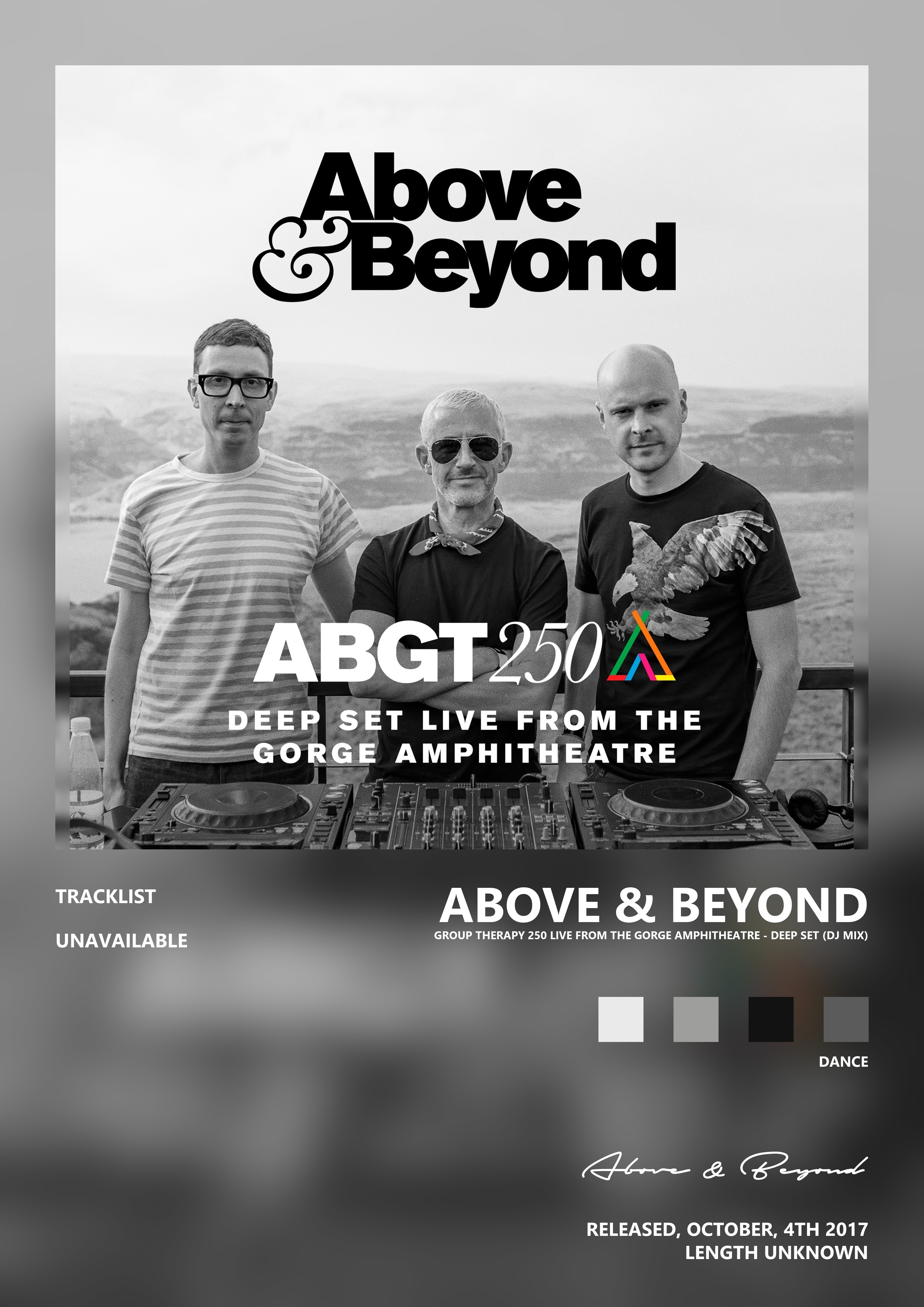 Music poster: Above Beyond - Group Therapy 250 Live from the Gorge Amphitheatre - Deep Set DJ Mix