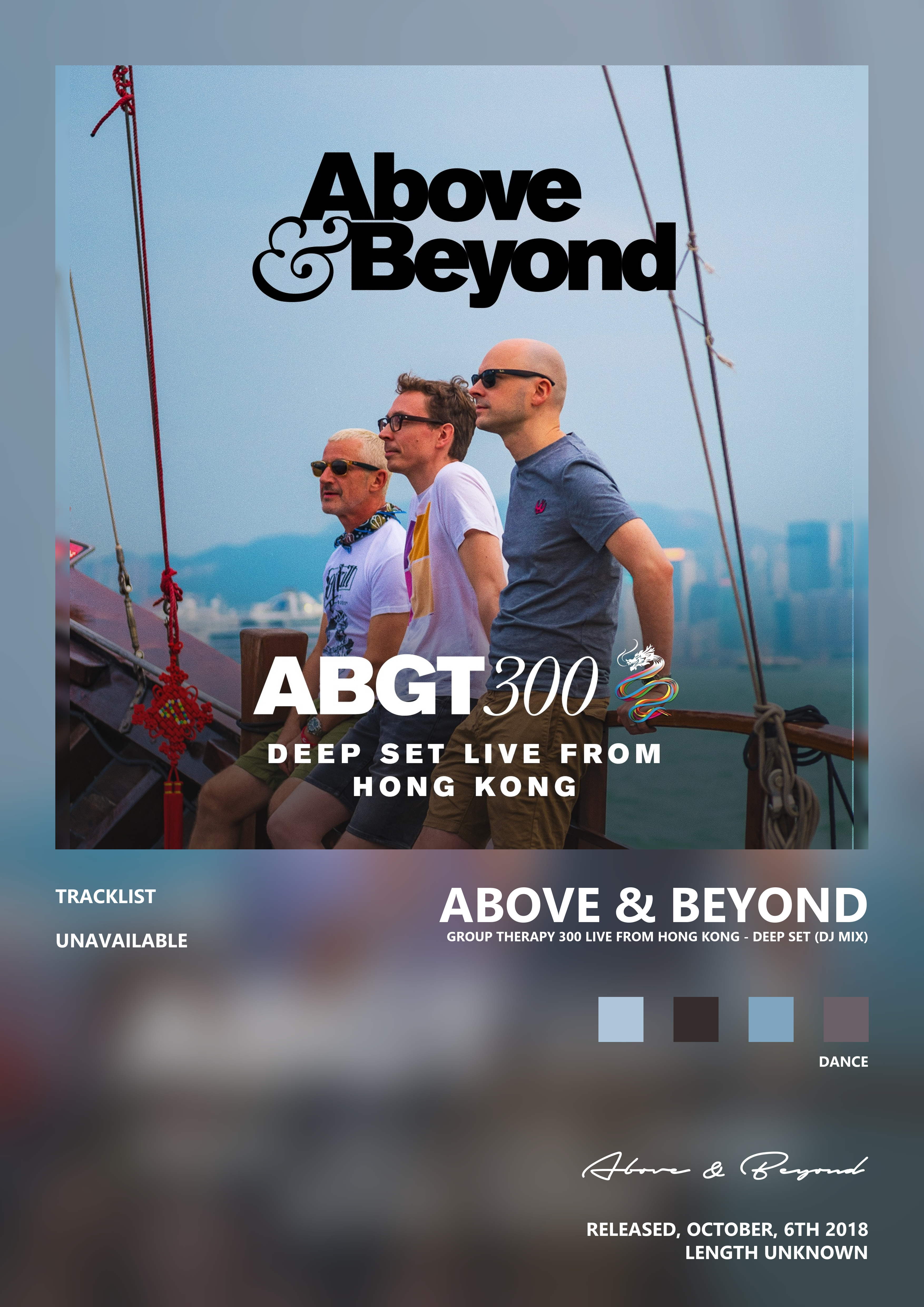 Music poster: Above Beyond - Group Therapy 300 Live from Hong Kong - Deep Set DJ Mix