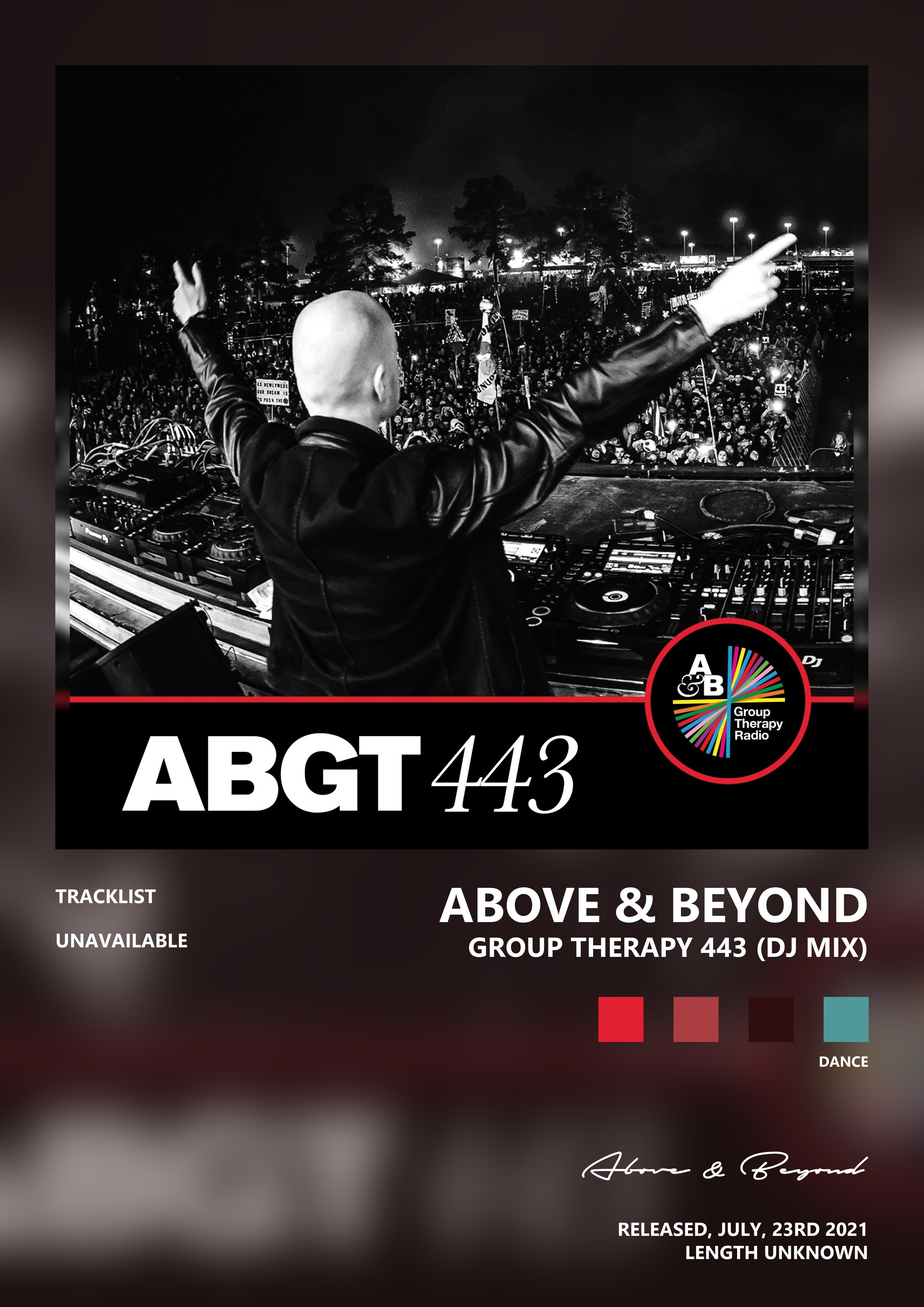 Music poster: Above Beyond - Group Therapy 443 DJ Mix